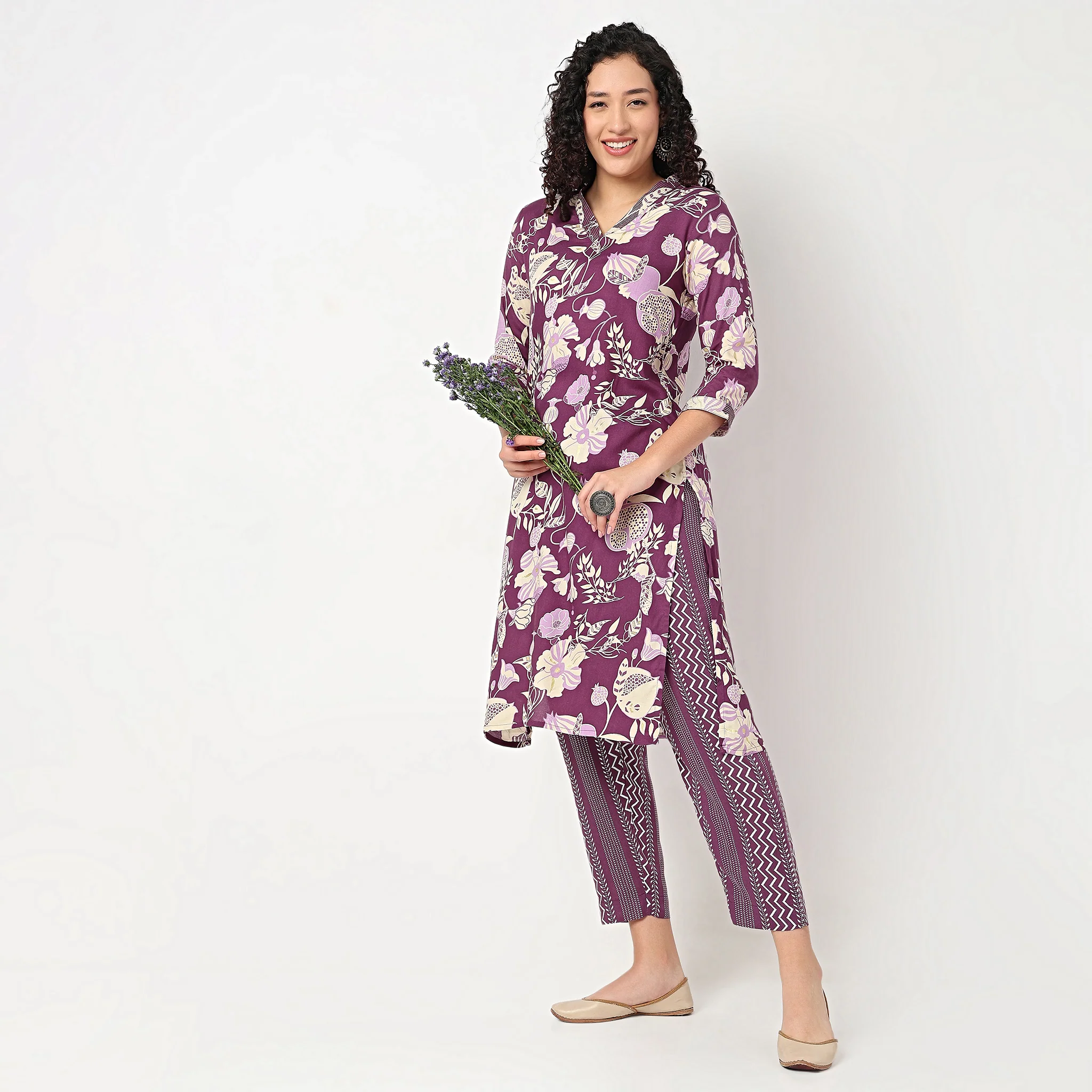 Ankle Length Printed Straight Pants