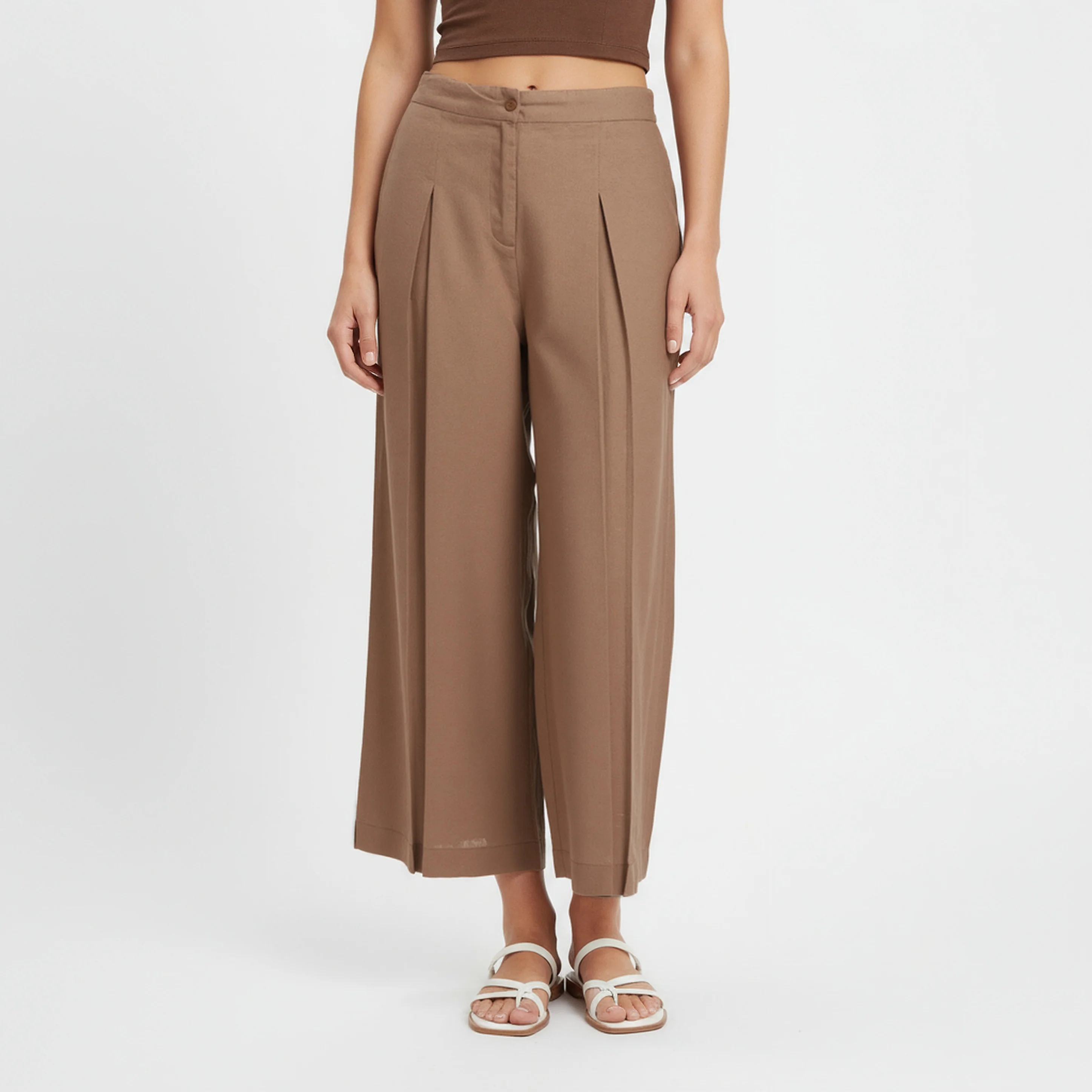 Ankle Length Solid Flared Pants - Image 2