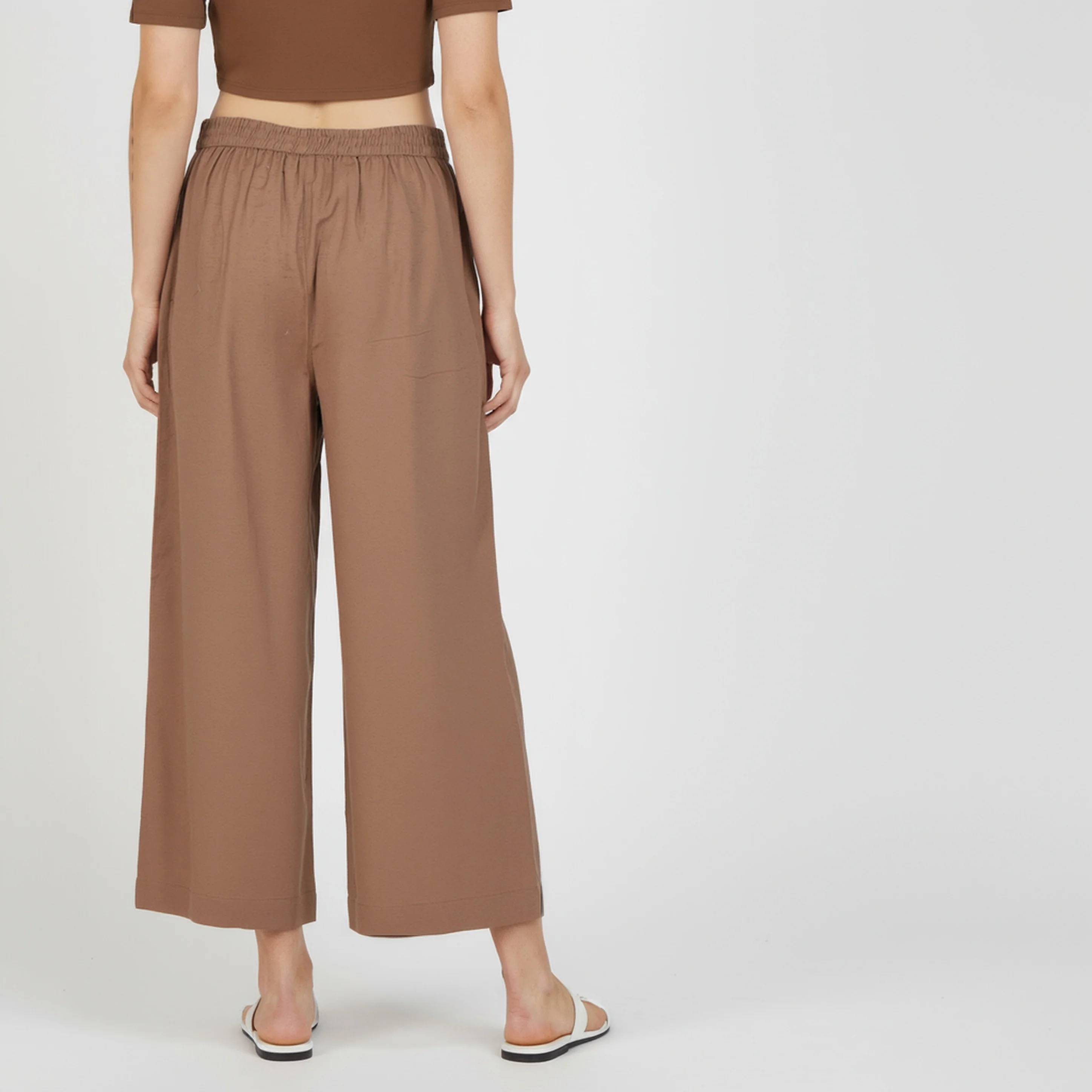 Ankle Length Solid Flared Pants - Image 3