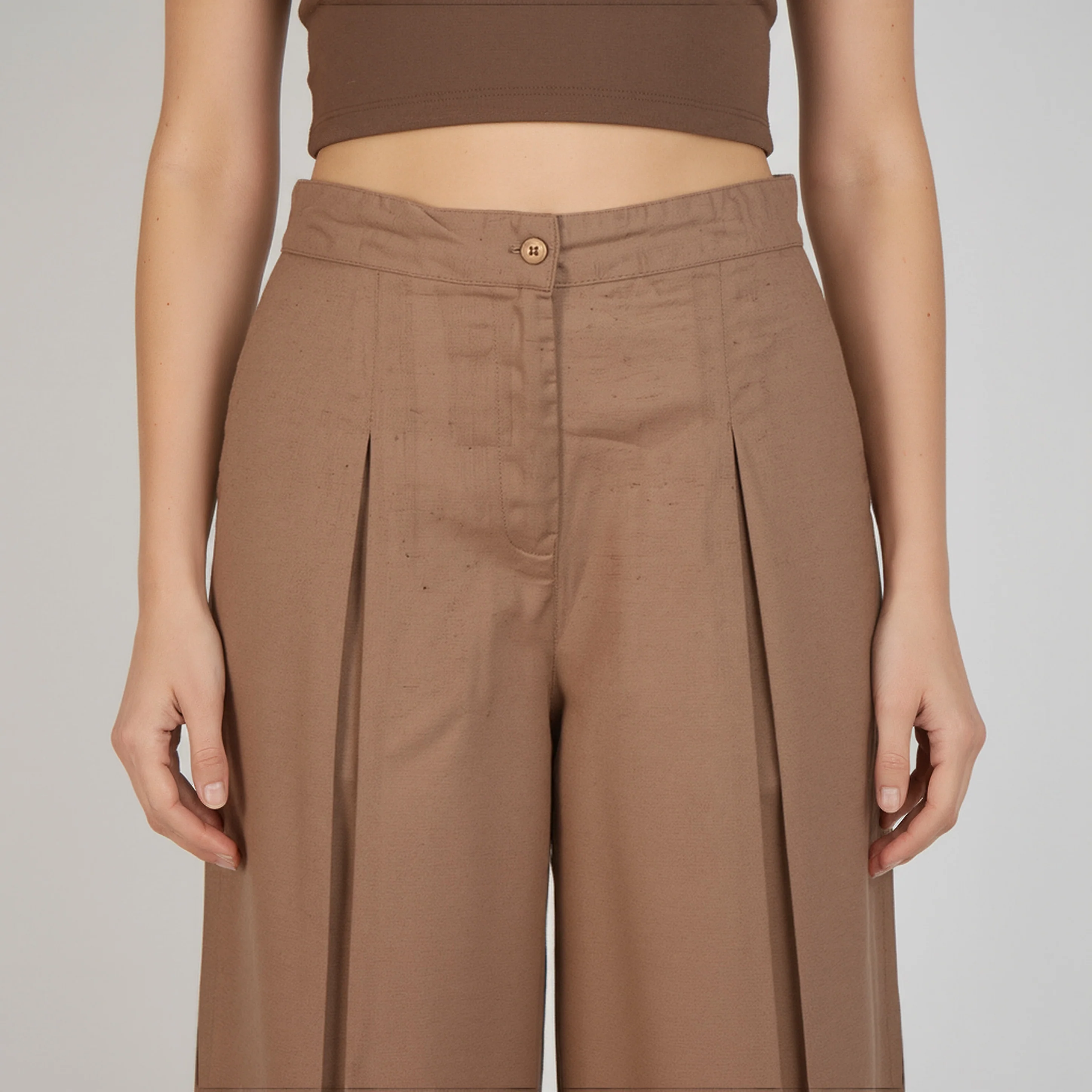 Ankle Length Solid Flared Pants - Image 4