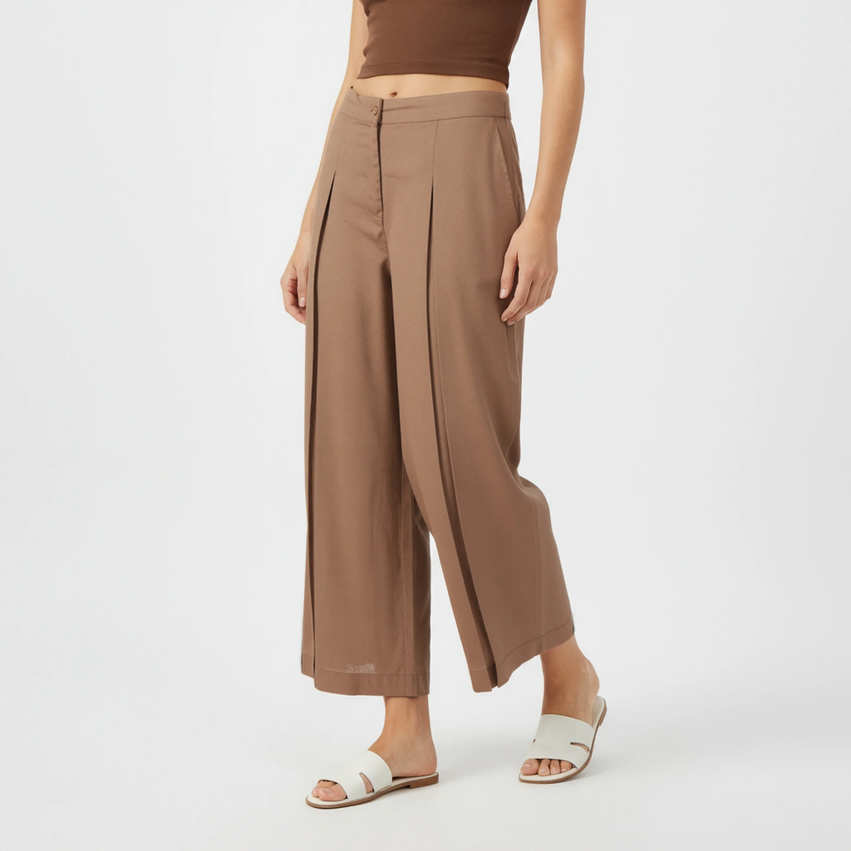Ankle Length Solid Flared Pants - Image 5