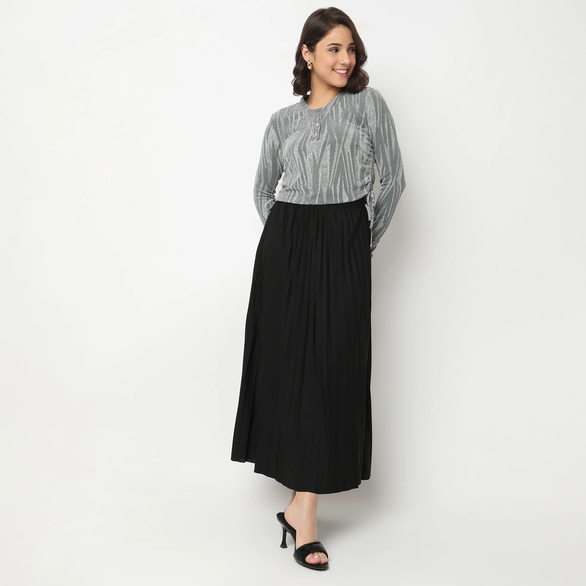 Ankle Length Solid Skirt