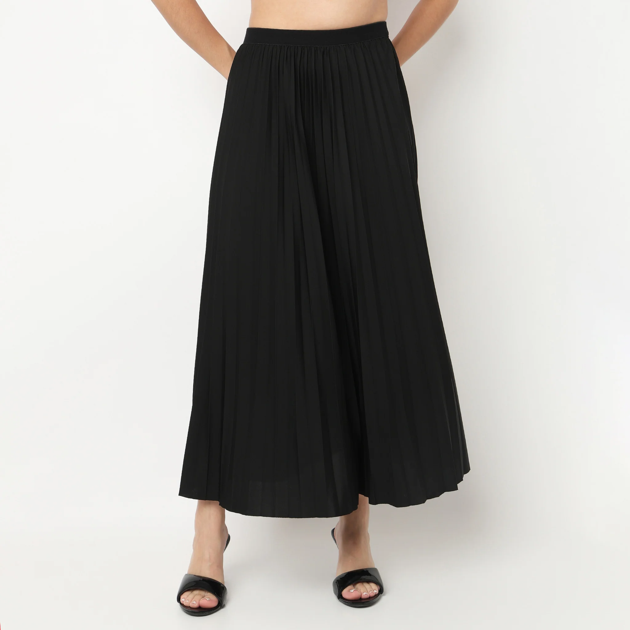 Ankle Length Solid Skirt - Image 2