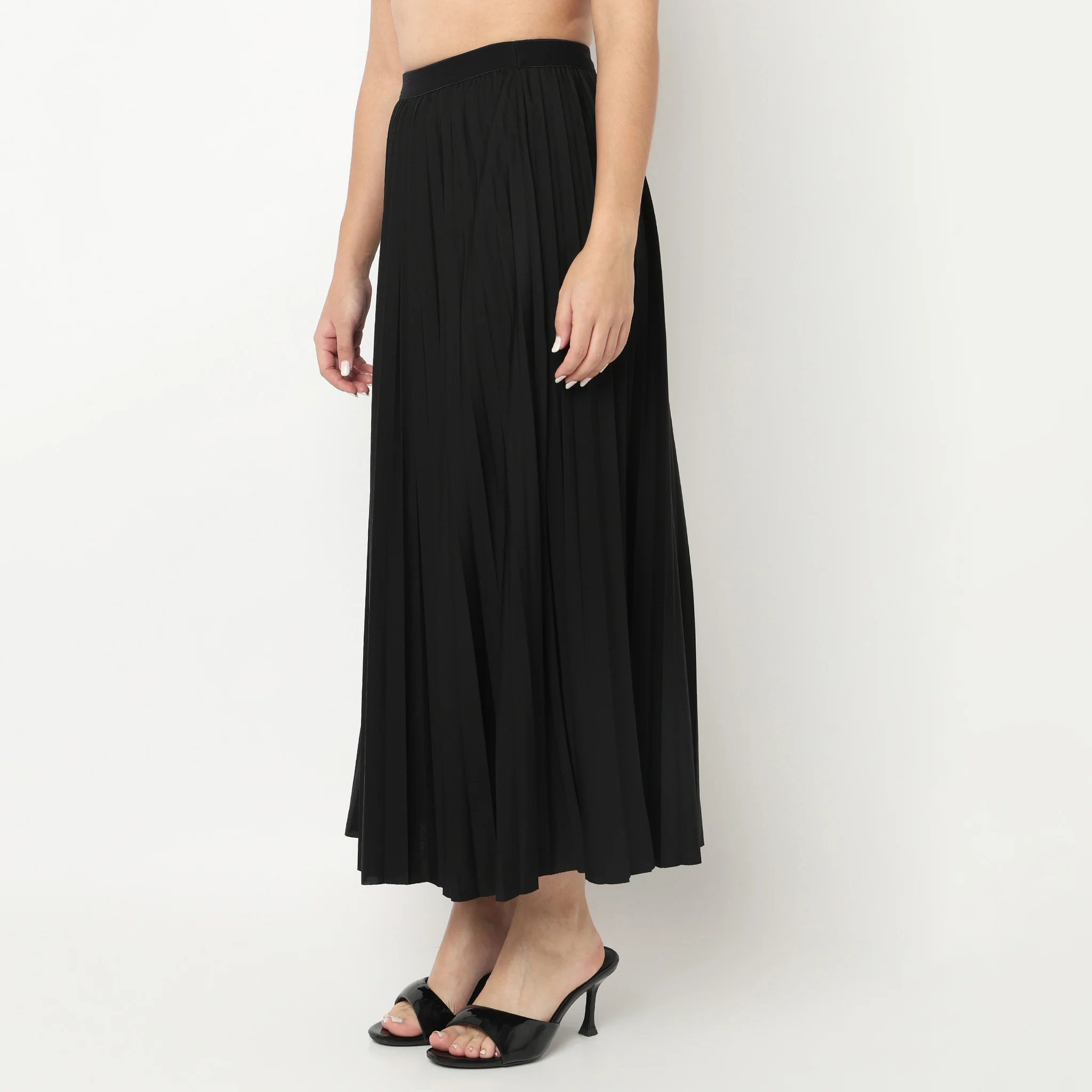 Ankle Length Solid Skirt - Image 5