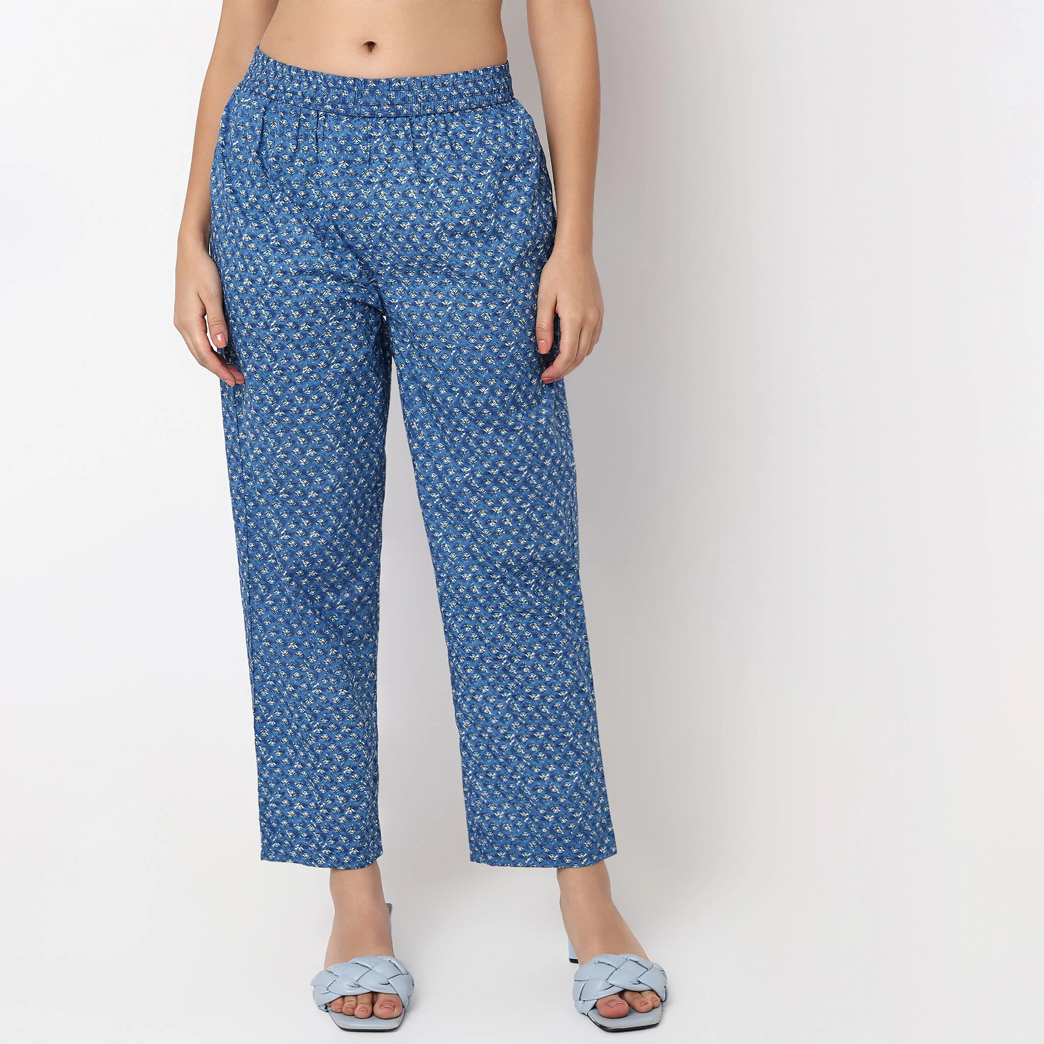 Cotton Ankle Length Straight Pants - Image 2