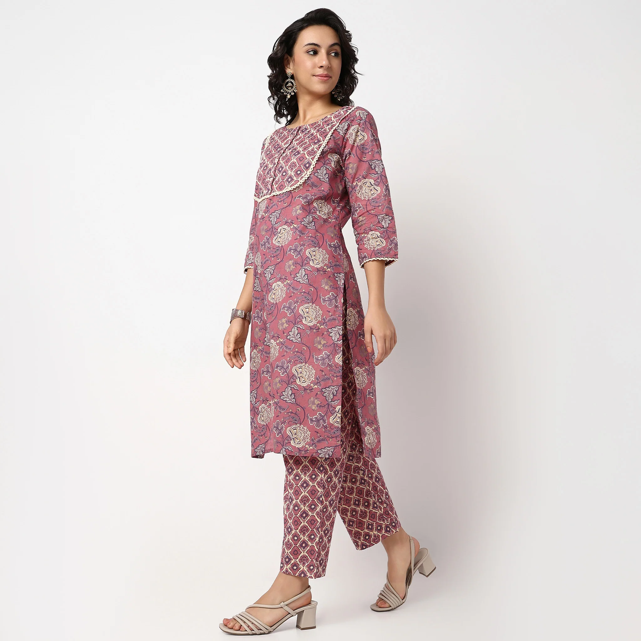Cotton Ankle Length Straight Pants