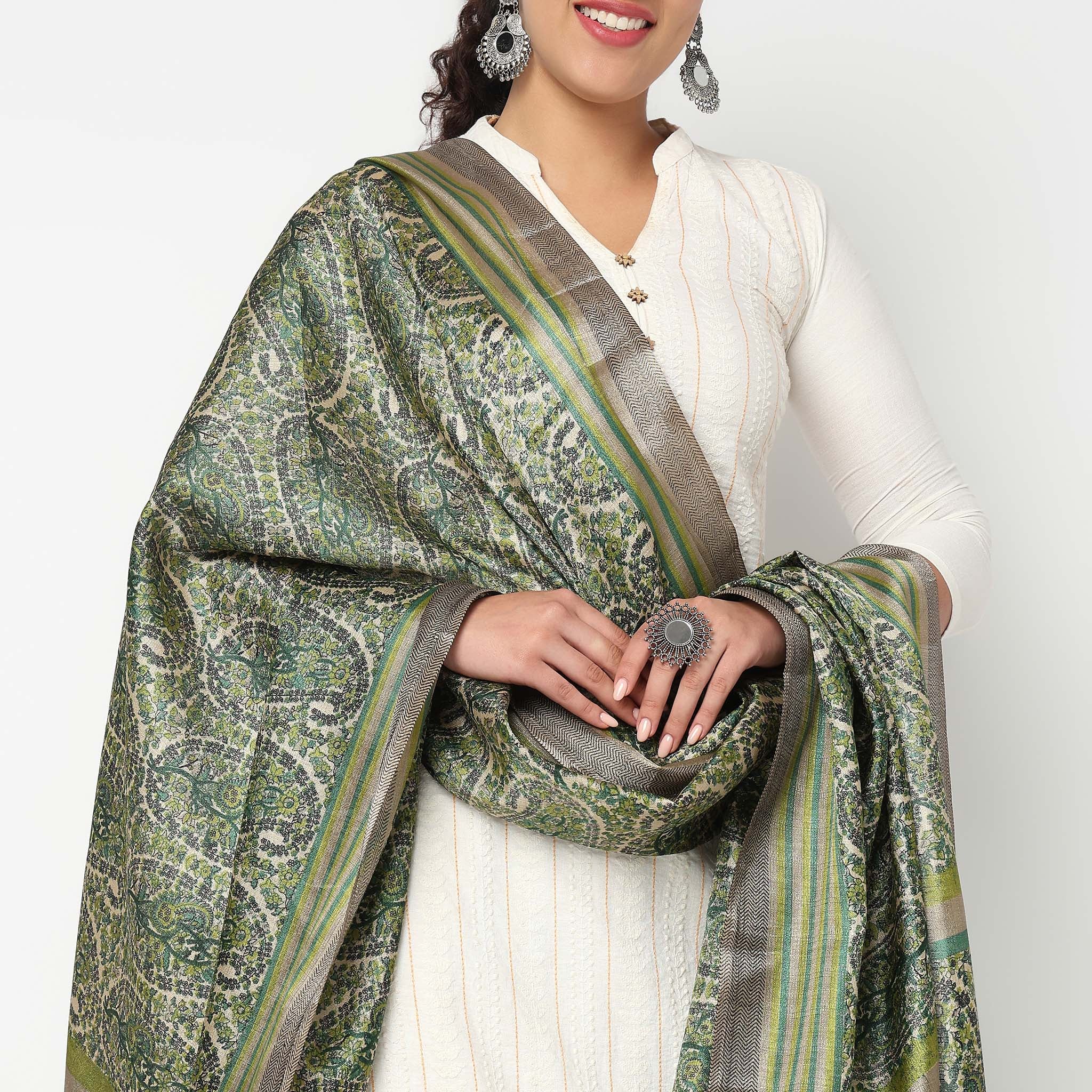 Art Silk Printed Dupatta - Image 3