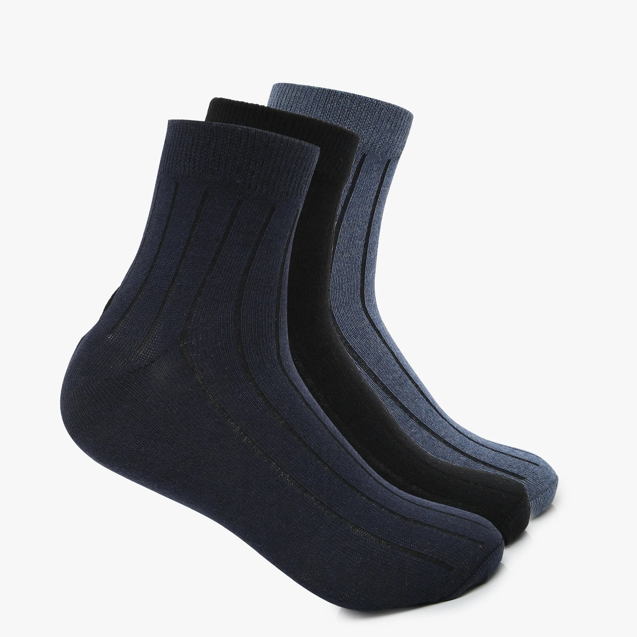 Men Assorted Free Size Socks (Pack of 3)