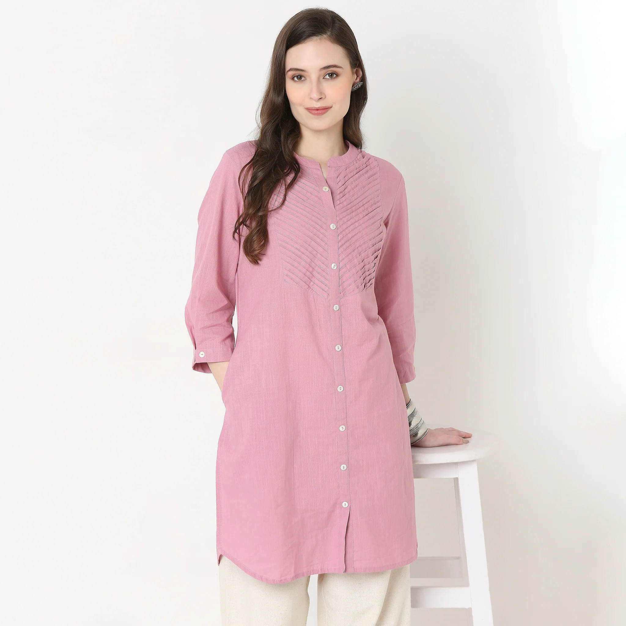 Band Collar Straight Kurta