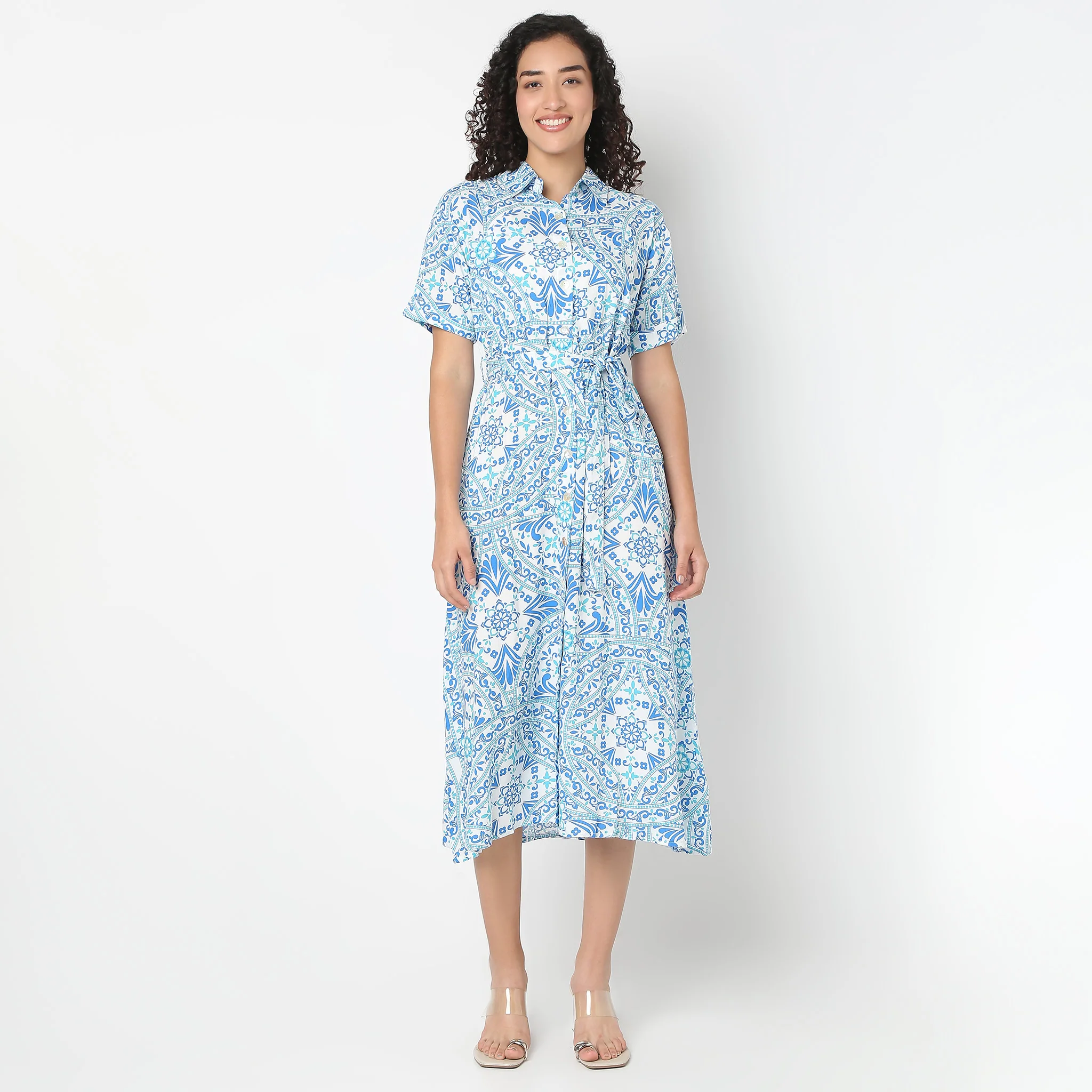Belted Shirt Dress - Image 2
