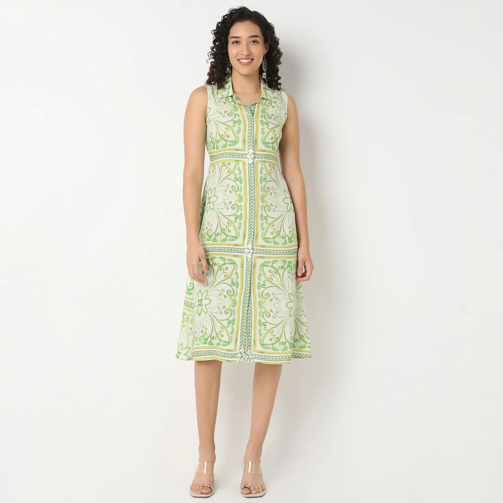 Belted Sleeveless Shirt Dress - Image 2