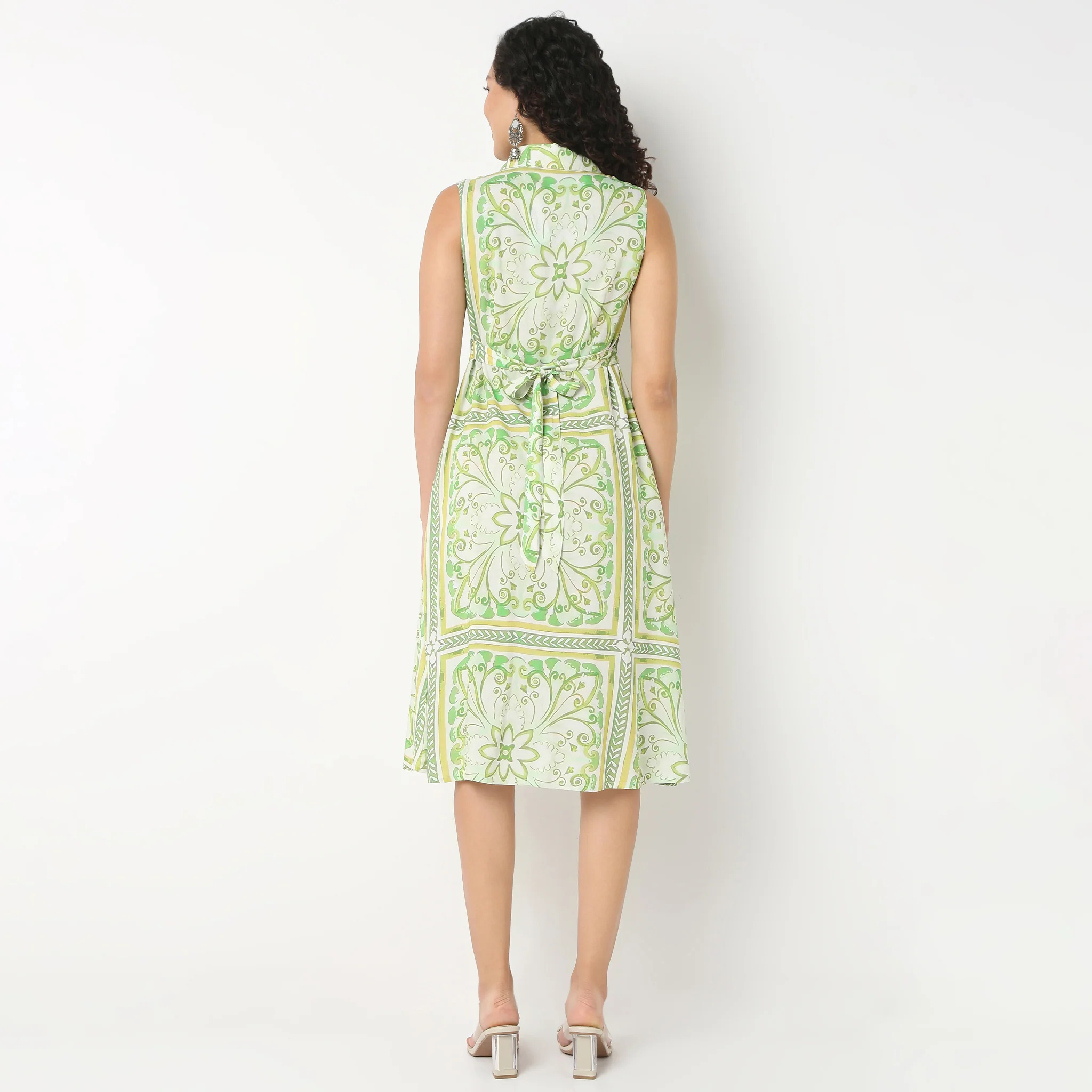 Belted Sleeveless Shirt Dress - Image 3