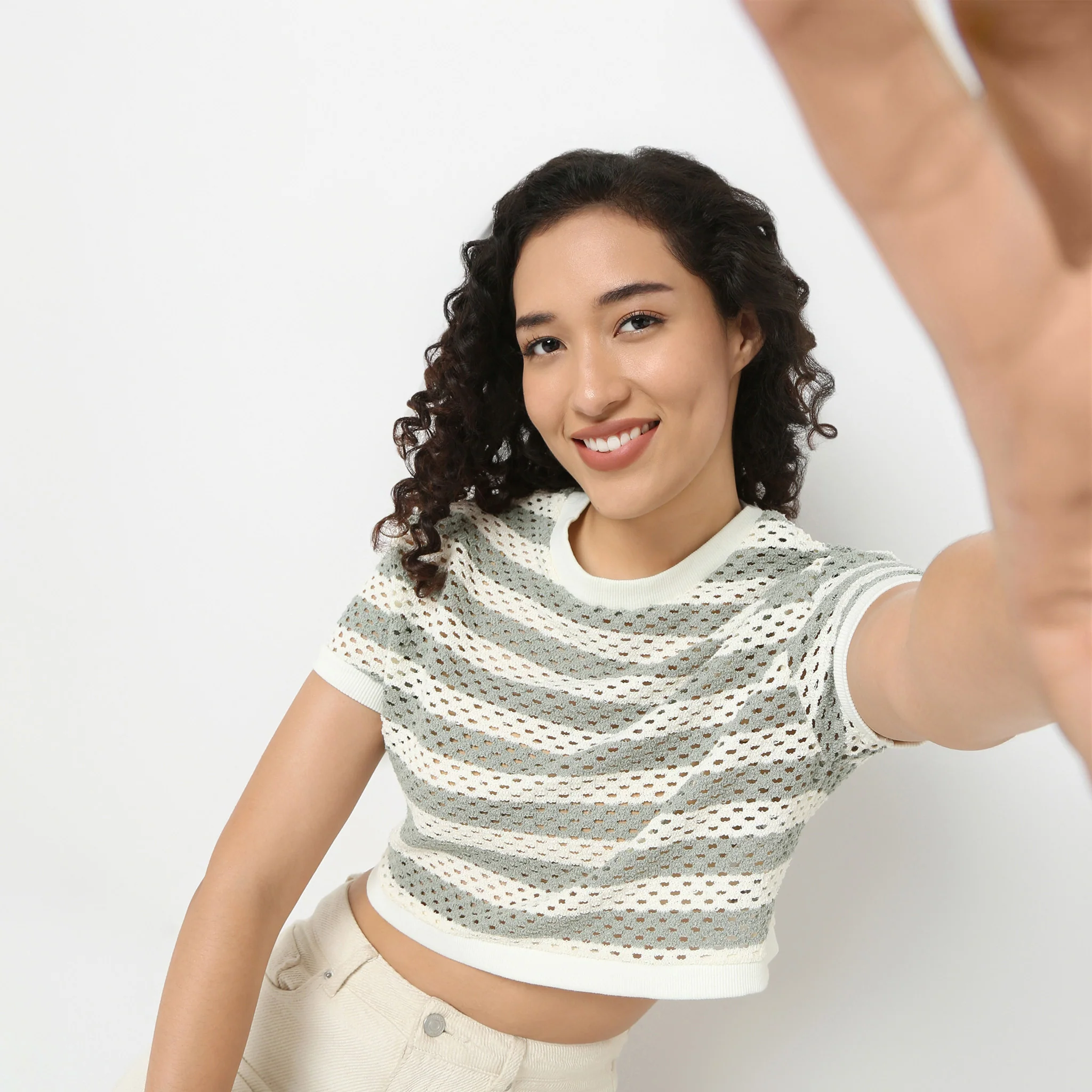 Betty Cropped Boxy Fit Fashion Tee With Half Sleeve - Image 6