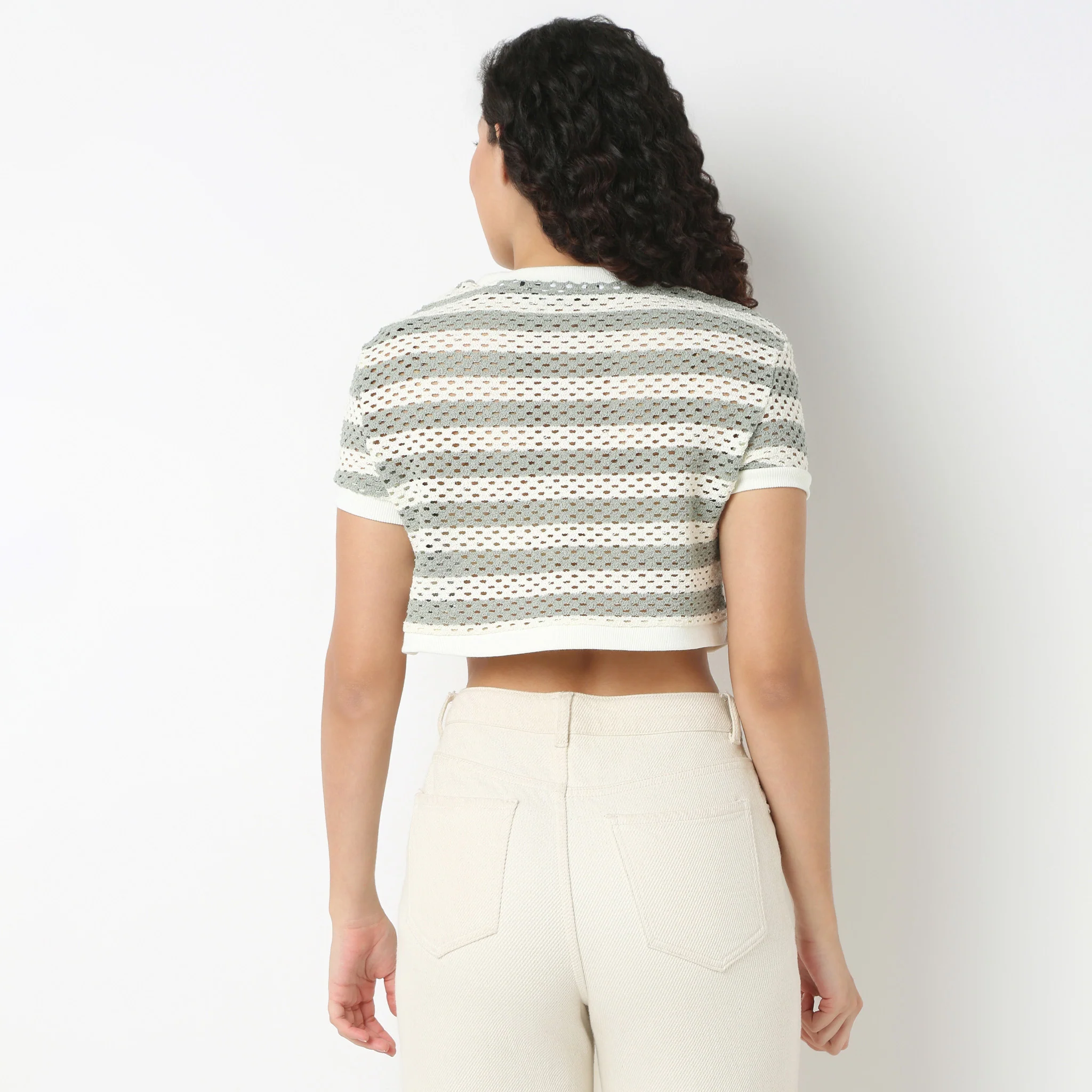 Betty Cropped Boxy Fit Fashion Tee With Half Sleeve - Image 8