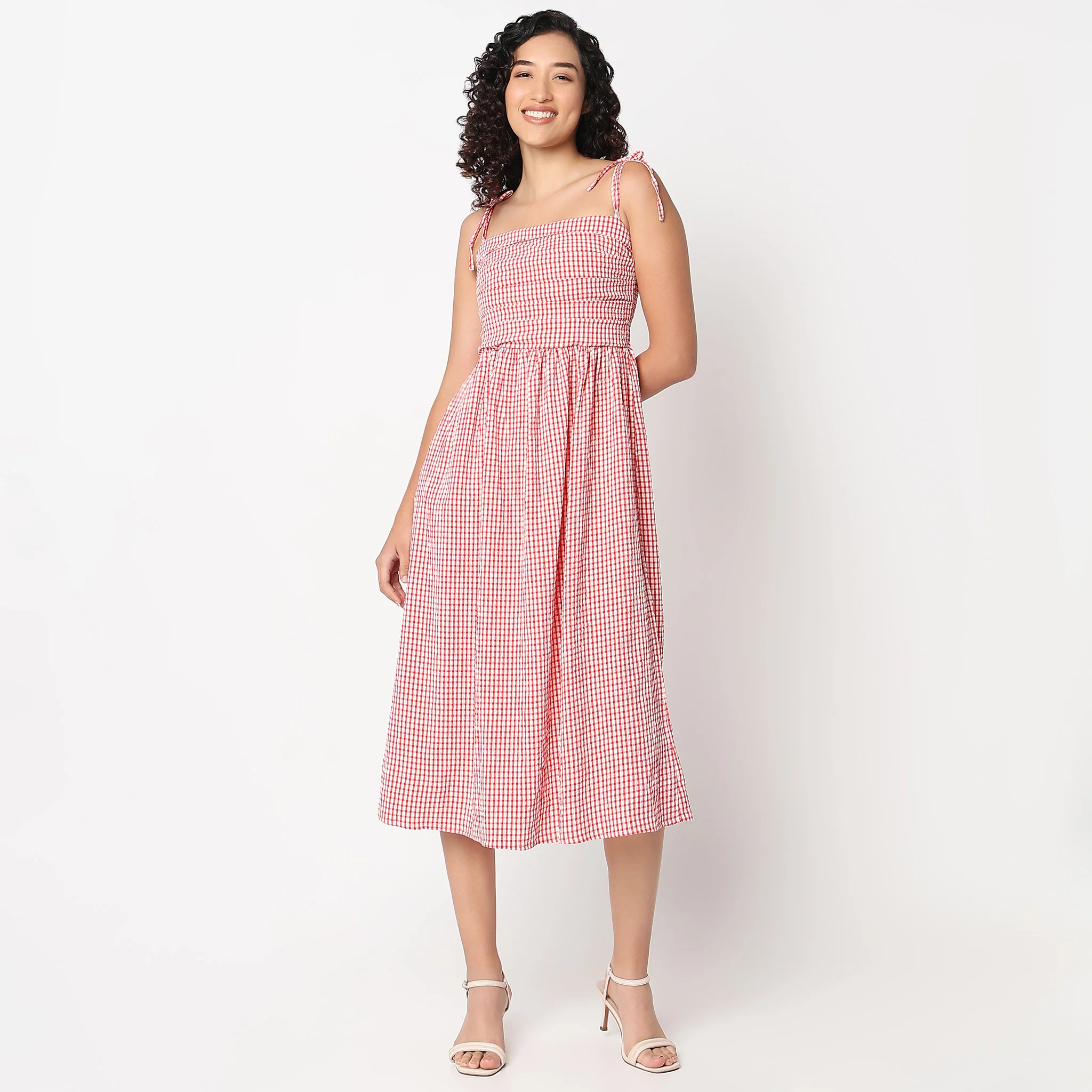 Betty Dress With Tie Up Straps And Square Neckline - Image 2