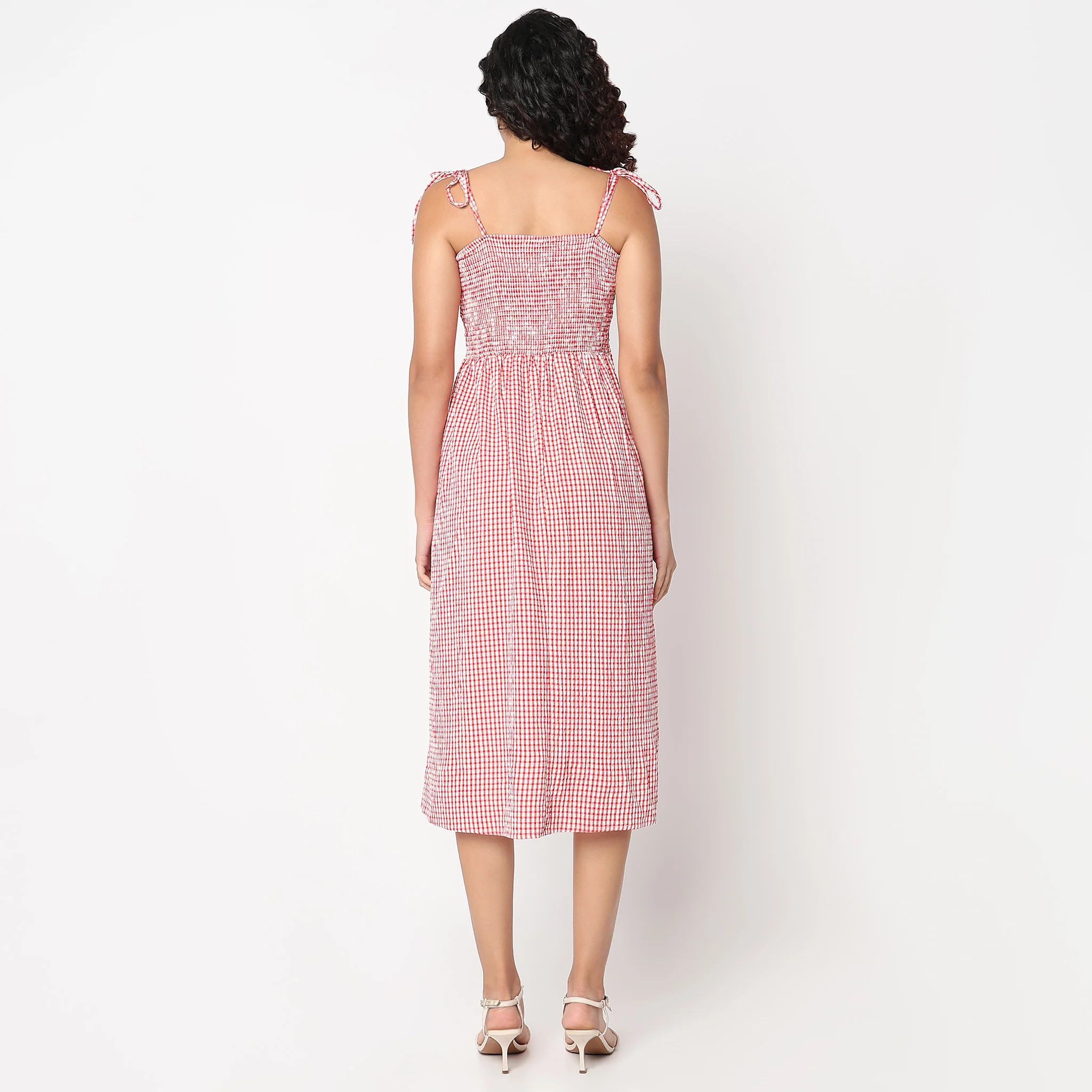 Betty Dress With Tie Up Straps And Square Neckline - Image 3