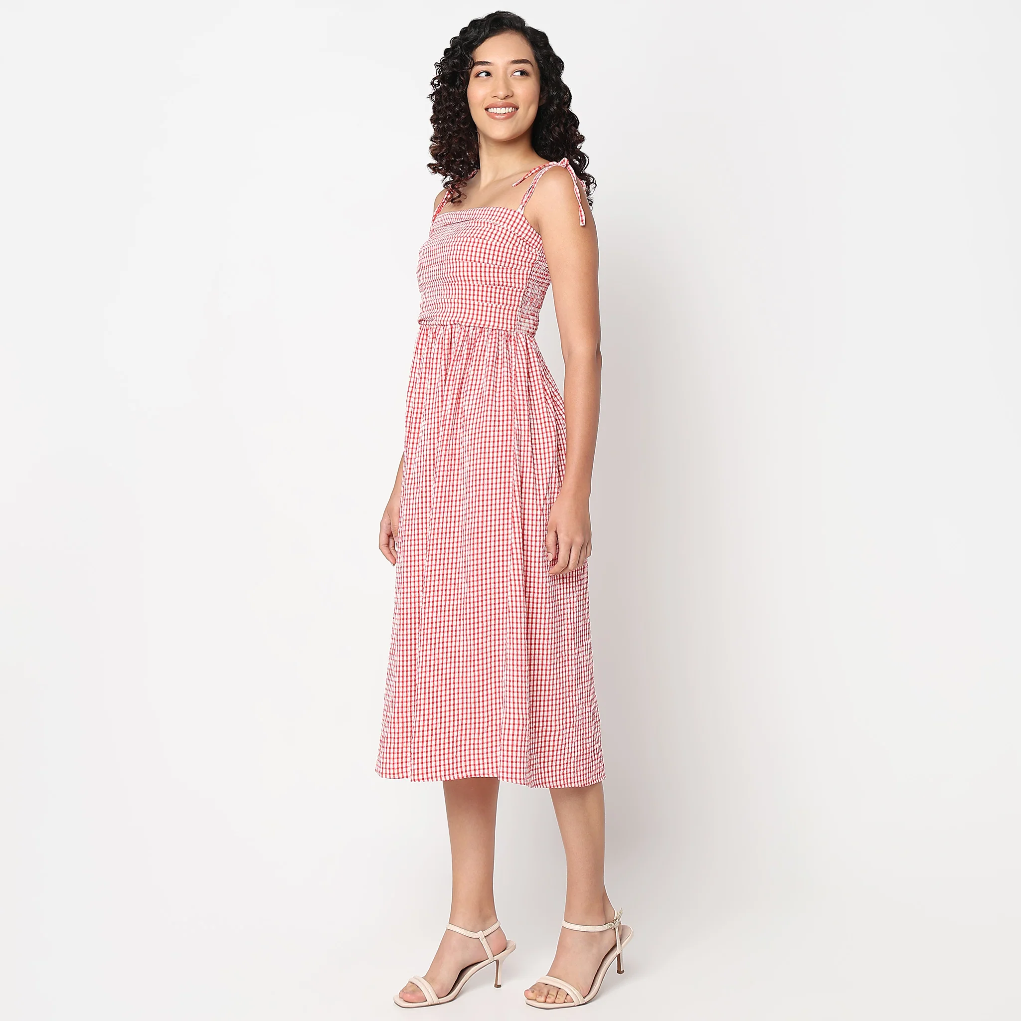 Betty Dress With Tie Up Straps And Square Neckline - Image 5