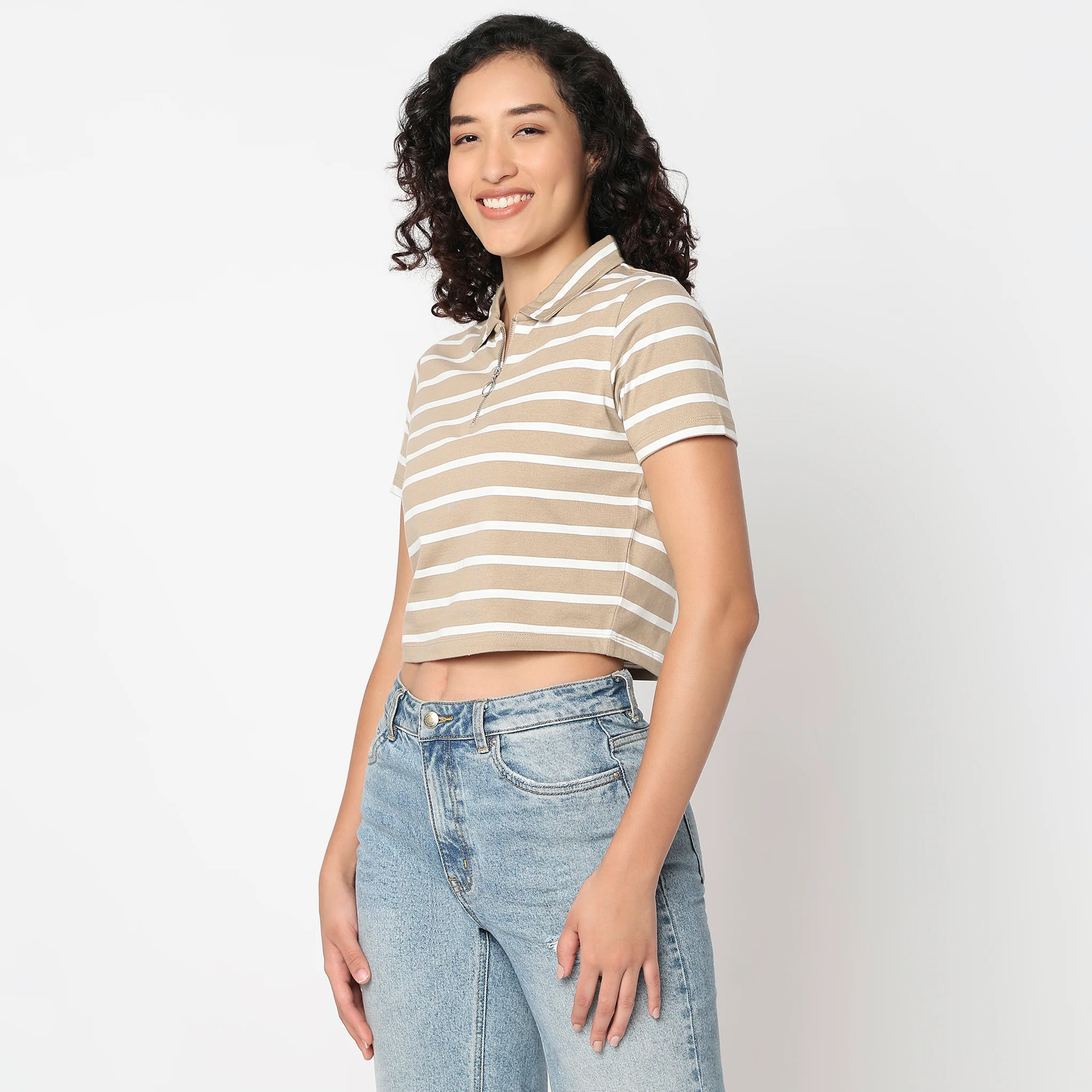 Striped Polo Neck Betty T-Shirt - Image 10