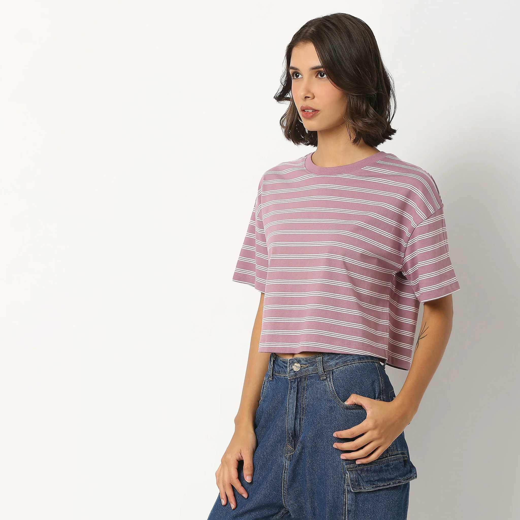 Striped Crop T-Shirt - Image 10