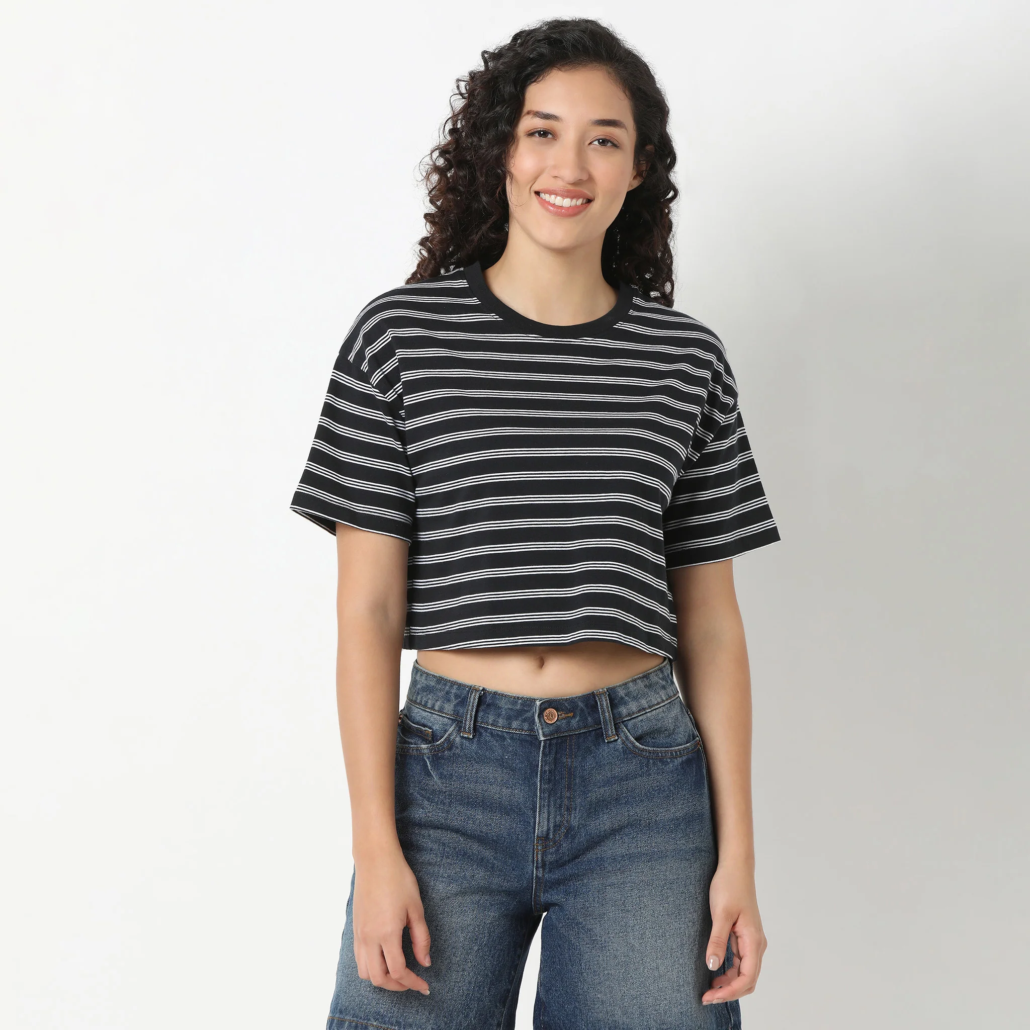 Striped Crop T-Shirt - Image 2