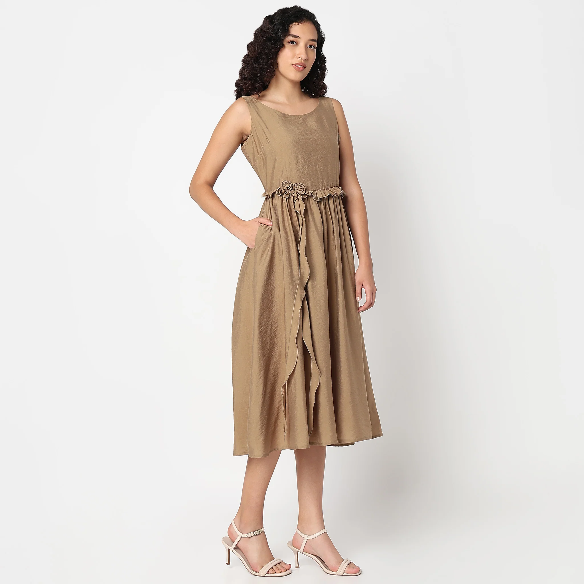 Betty Flared Floral Corsage Dress - Image 5