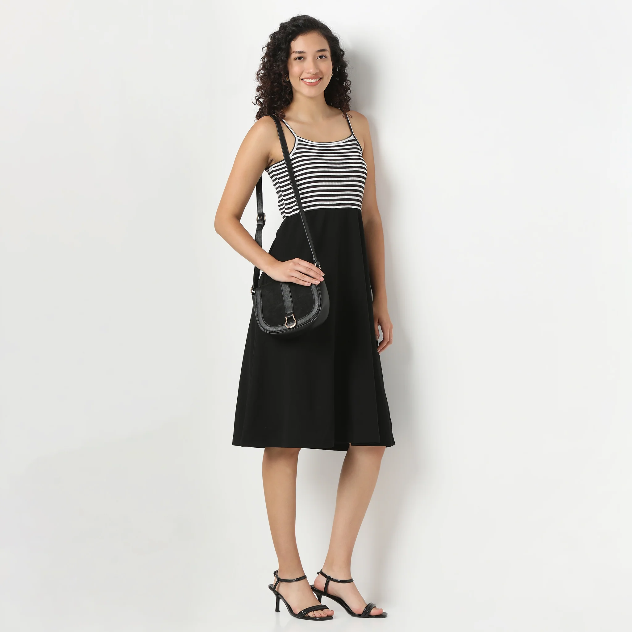 Betty Flared Sleeveless Solid Dress