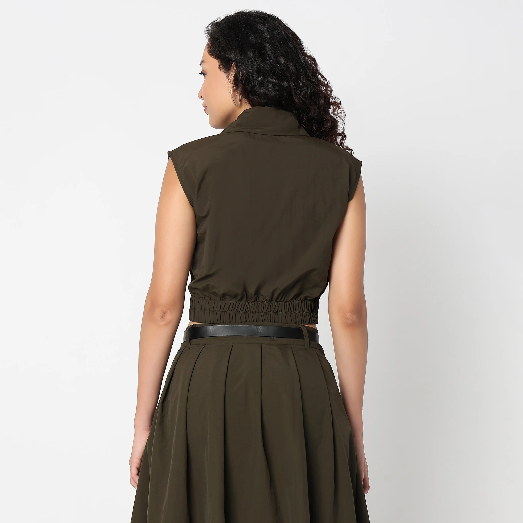 Betty Front Zipper Shirt With Patch Pockets - Image 3