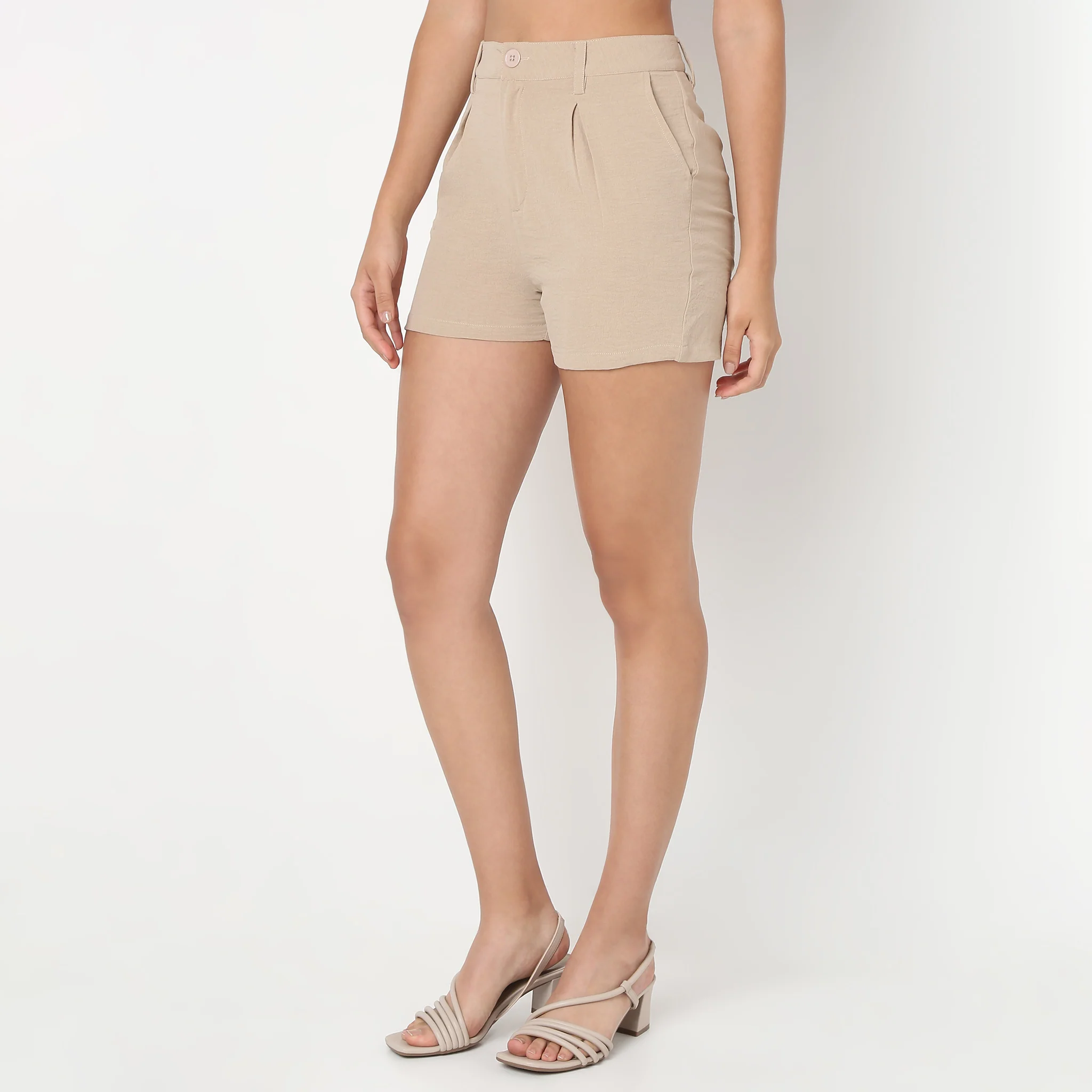 Betty Shorts With Pleated Detail At Waist - Image 5