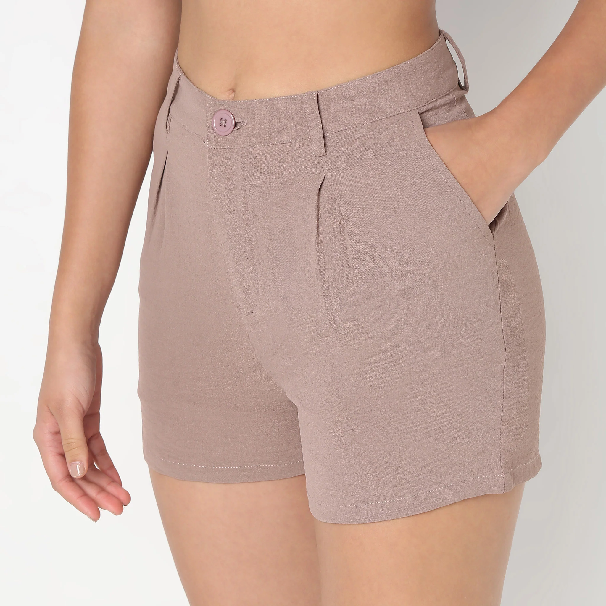 Betty Shorts With Pleated Detail At Waist - Image 9