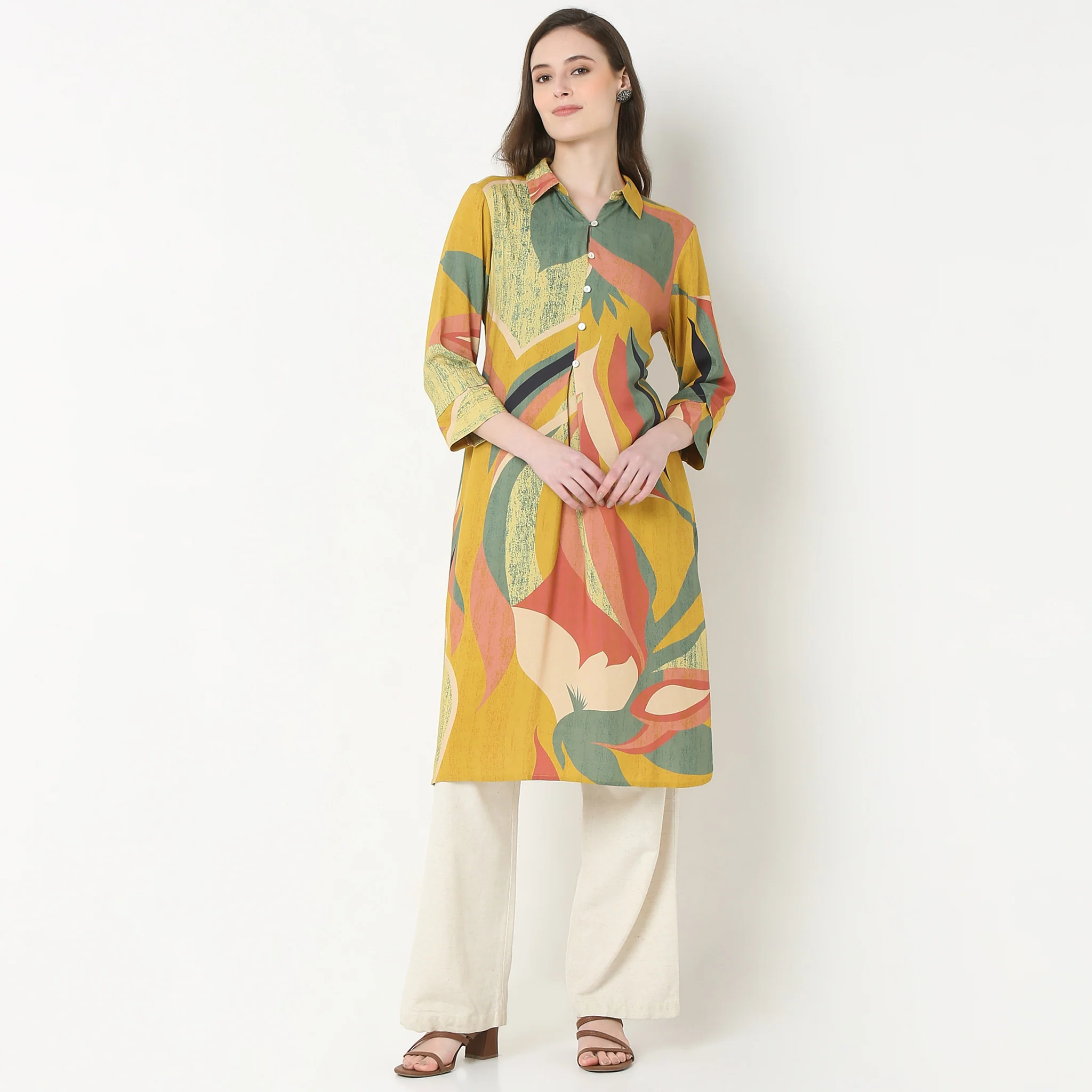 Blue Winterlight Printed Straight Kurta - Image 2