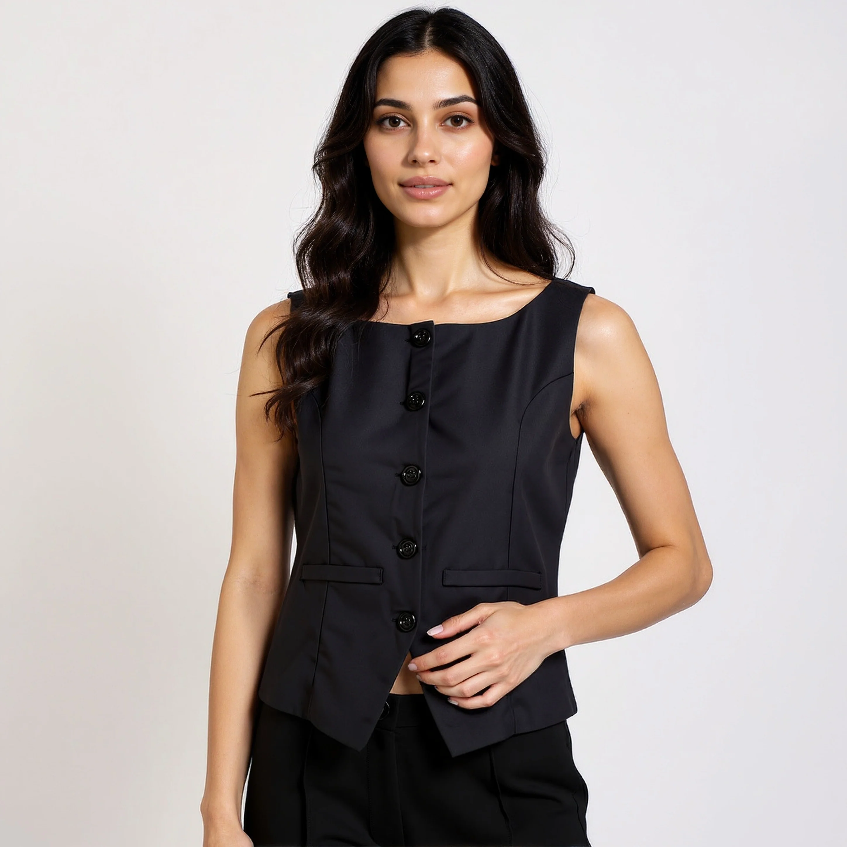 Boat Neck Sleeveless Top - Image 2
