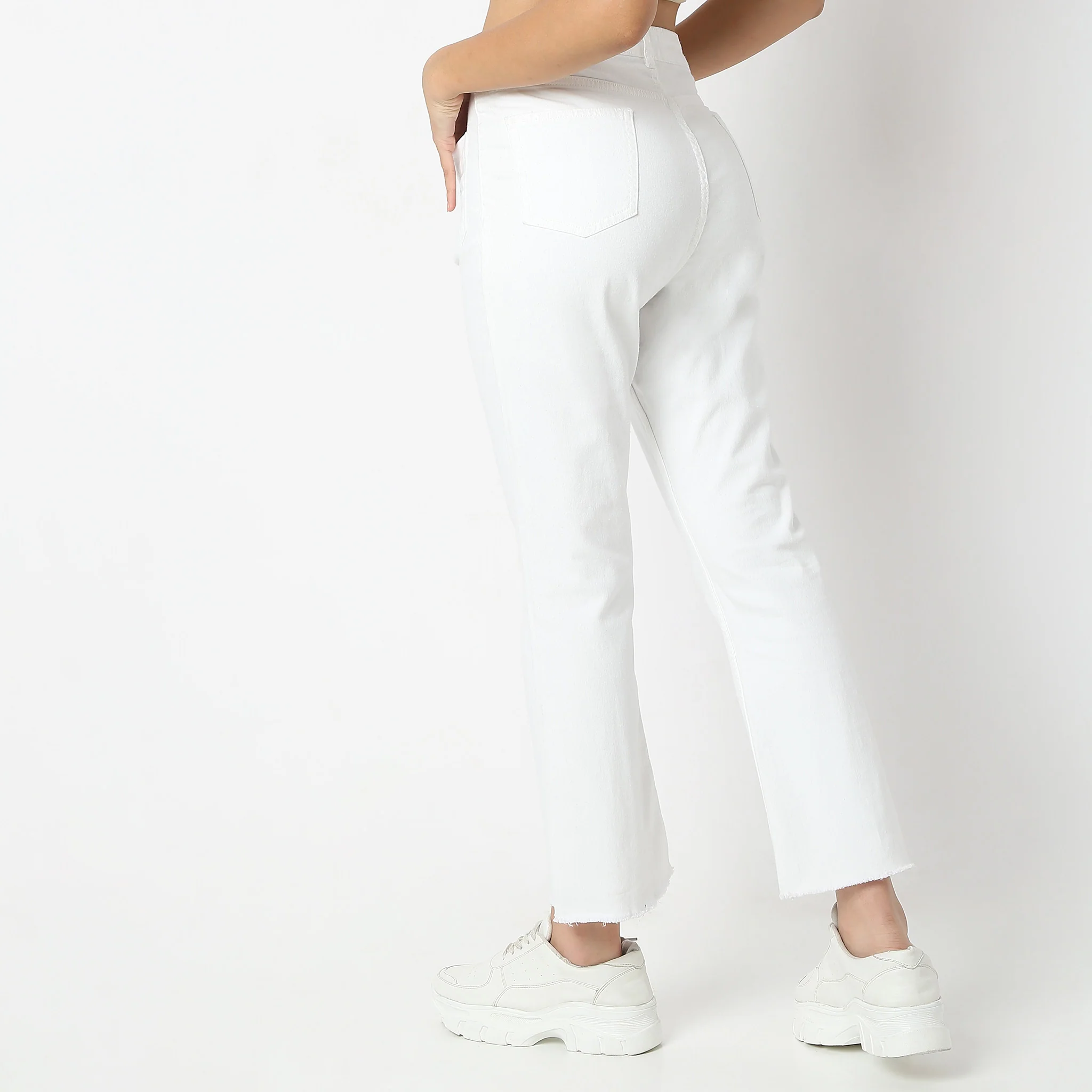 Boot Cut Ankle Length High Rise Jeans - Image 3