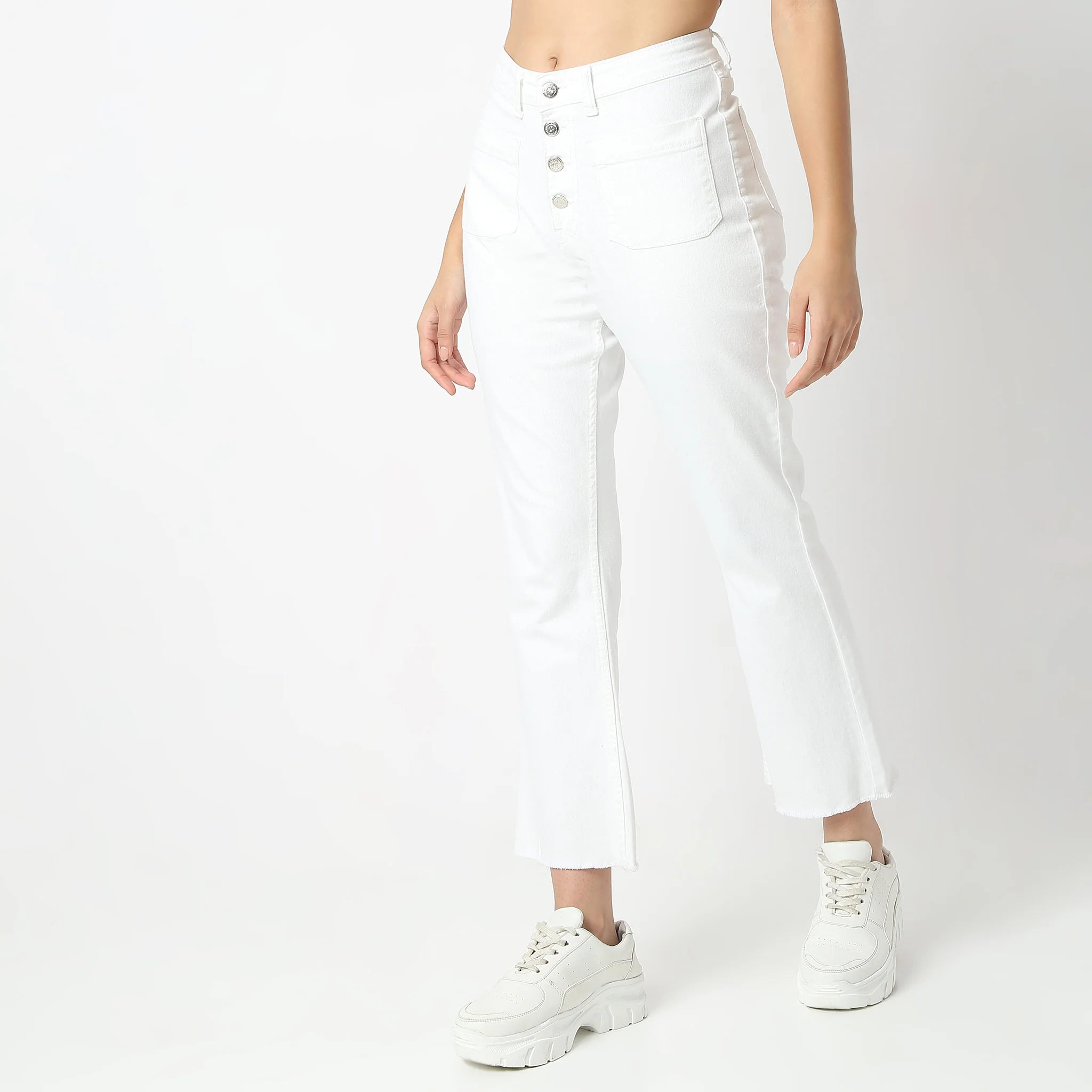 Boot Cut Ankle Length High Rise Jeans - Image 5
