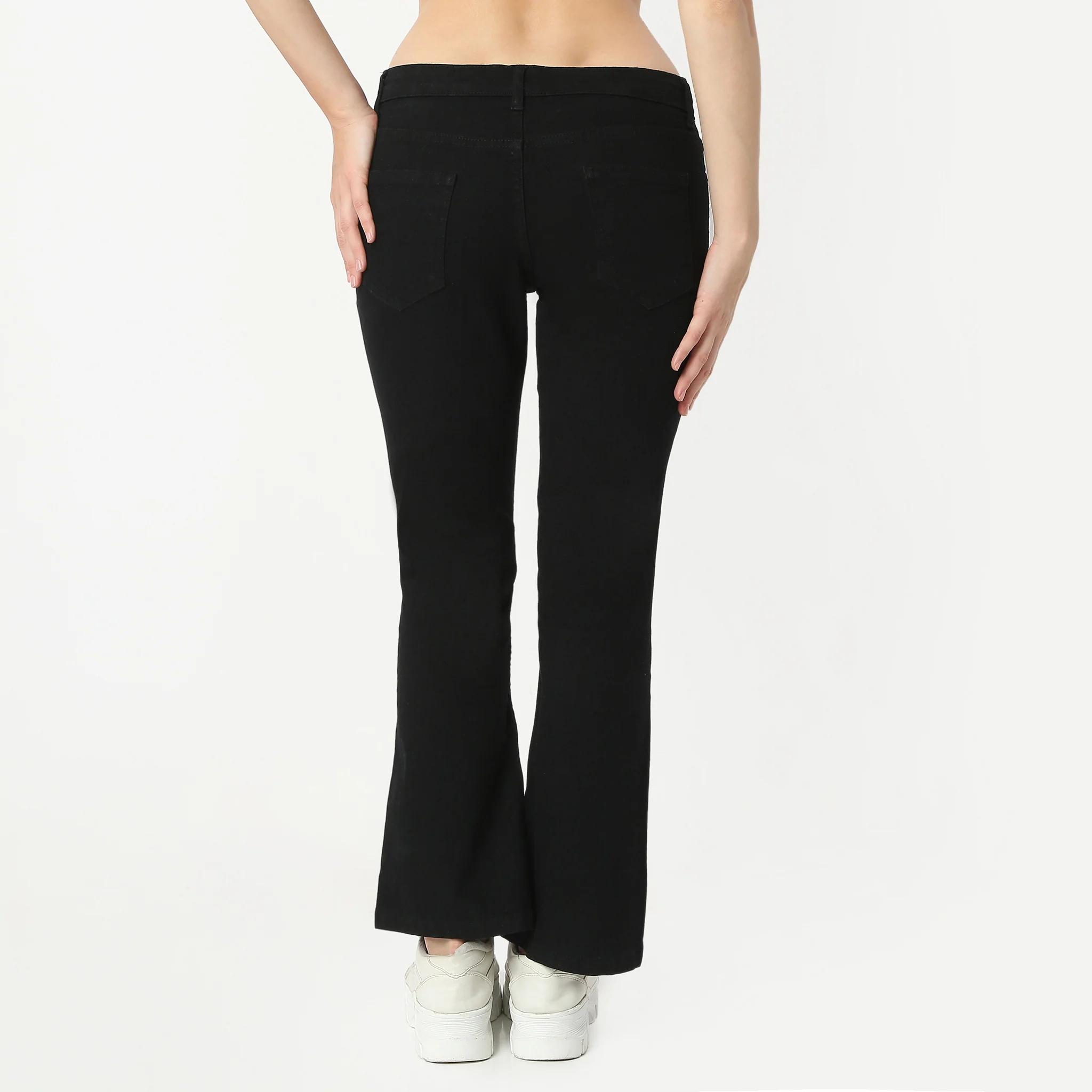Boot Cut Ankle Length Low Rise Clean Look Jeans - Image 3