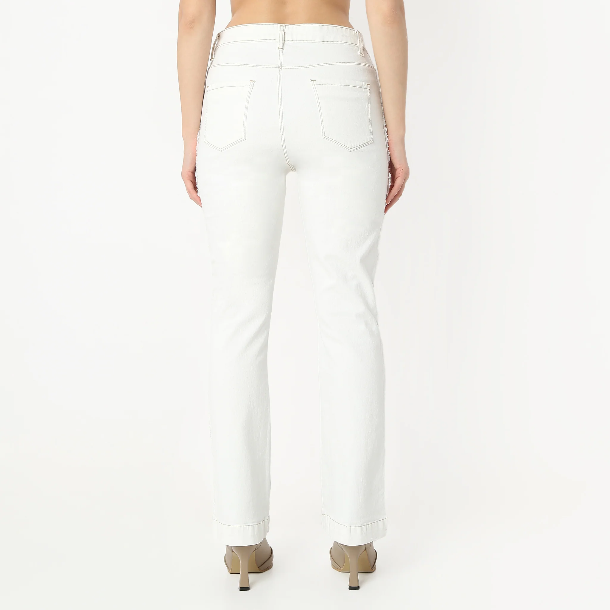 Boot Cut Full Length High Rise Jeans - Image 3