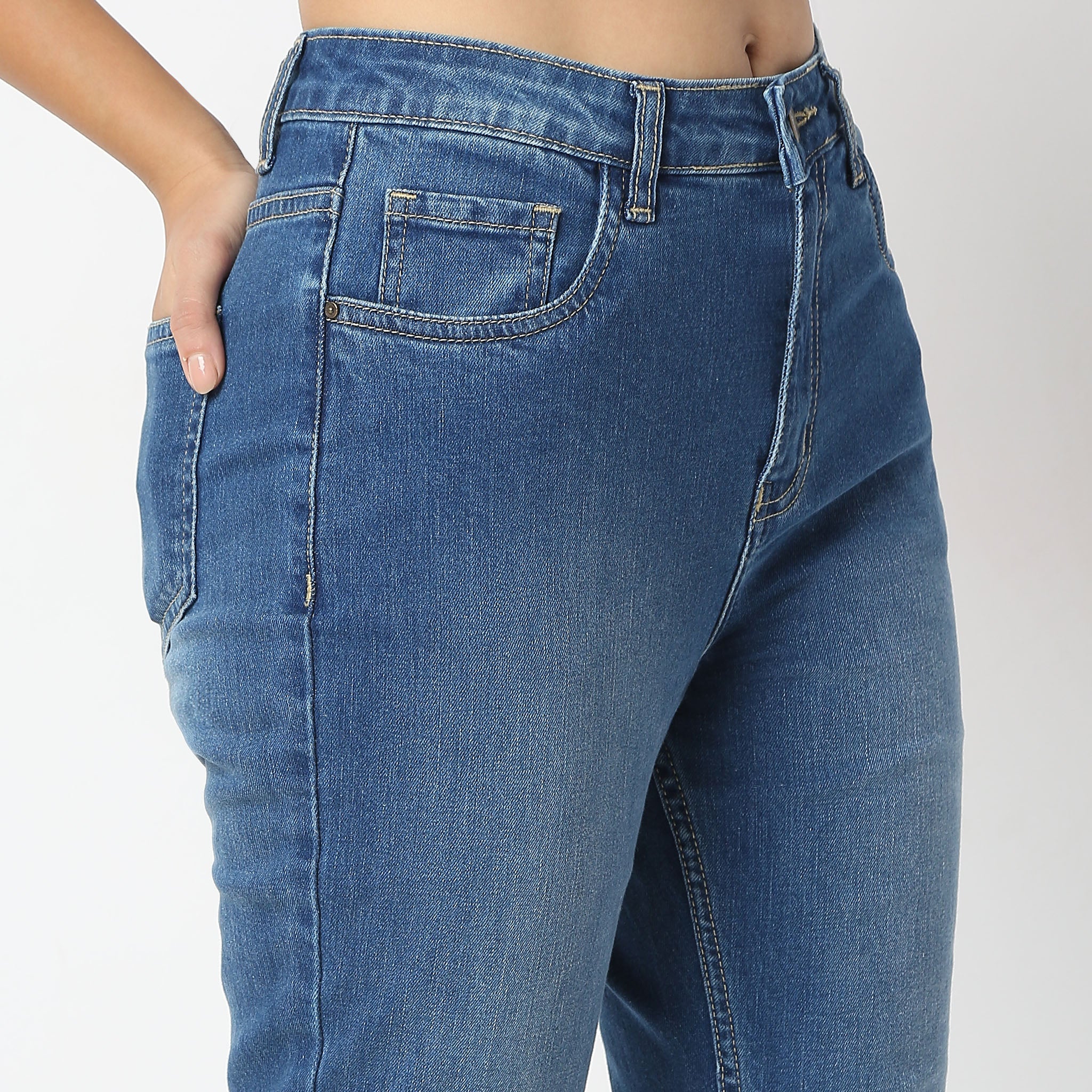 Highwaist Bootcut Clean Look High Rise Jeans - Image 14