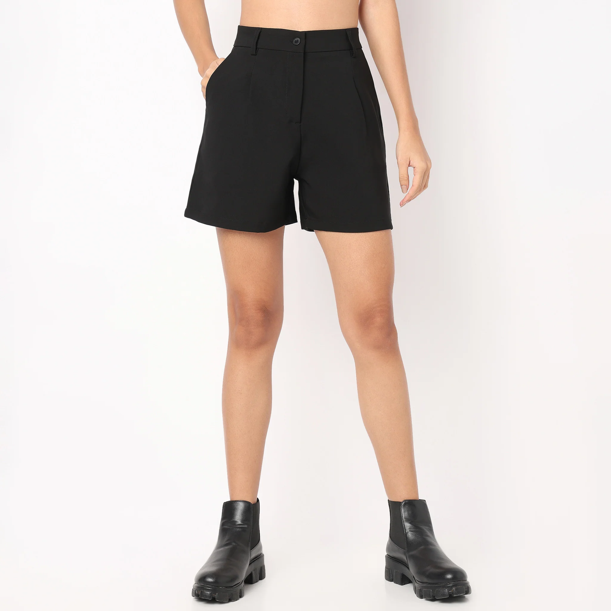 Boxy Fit High Rise Shorts - Image 2