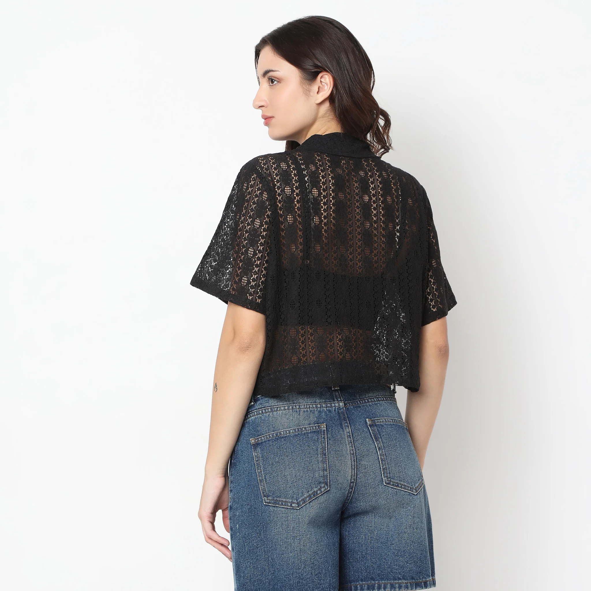 Boxy Fit Lace Shirt - Image 3