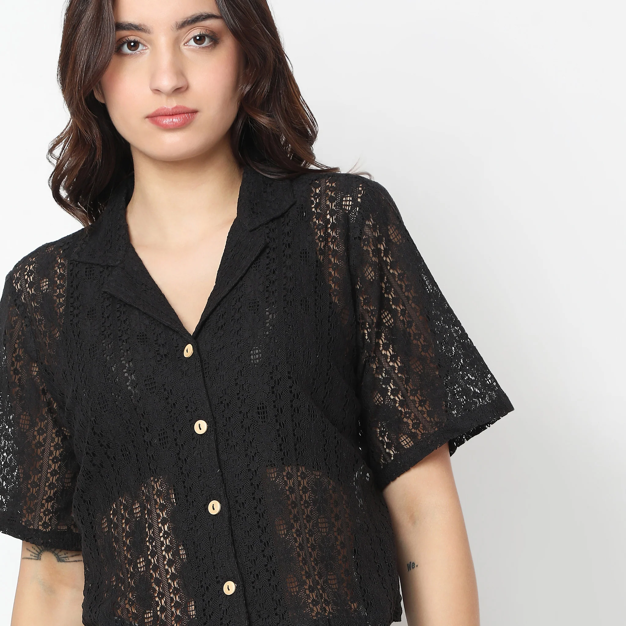 Boxy Fit Lace Shirt - Image 4