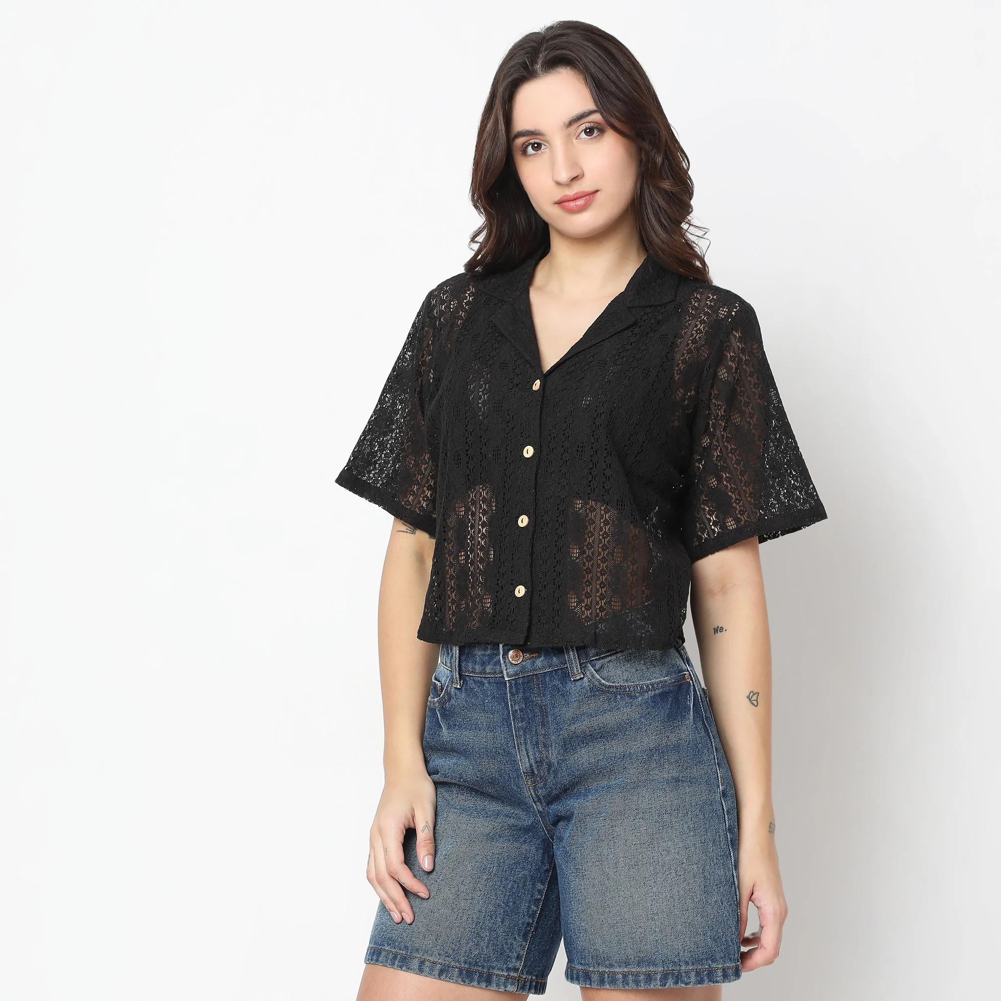 Boxy Fit Lace Shirt - Image 5