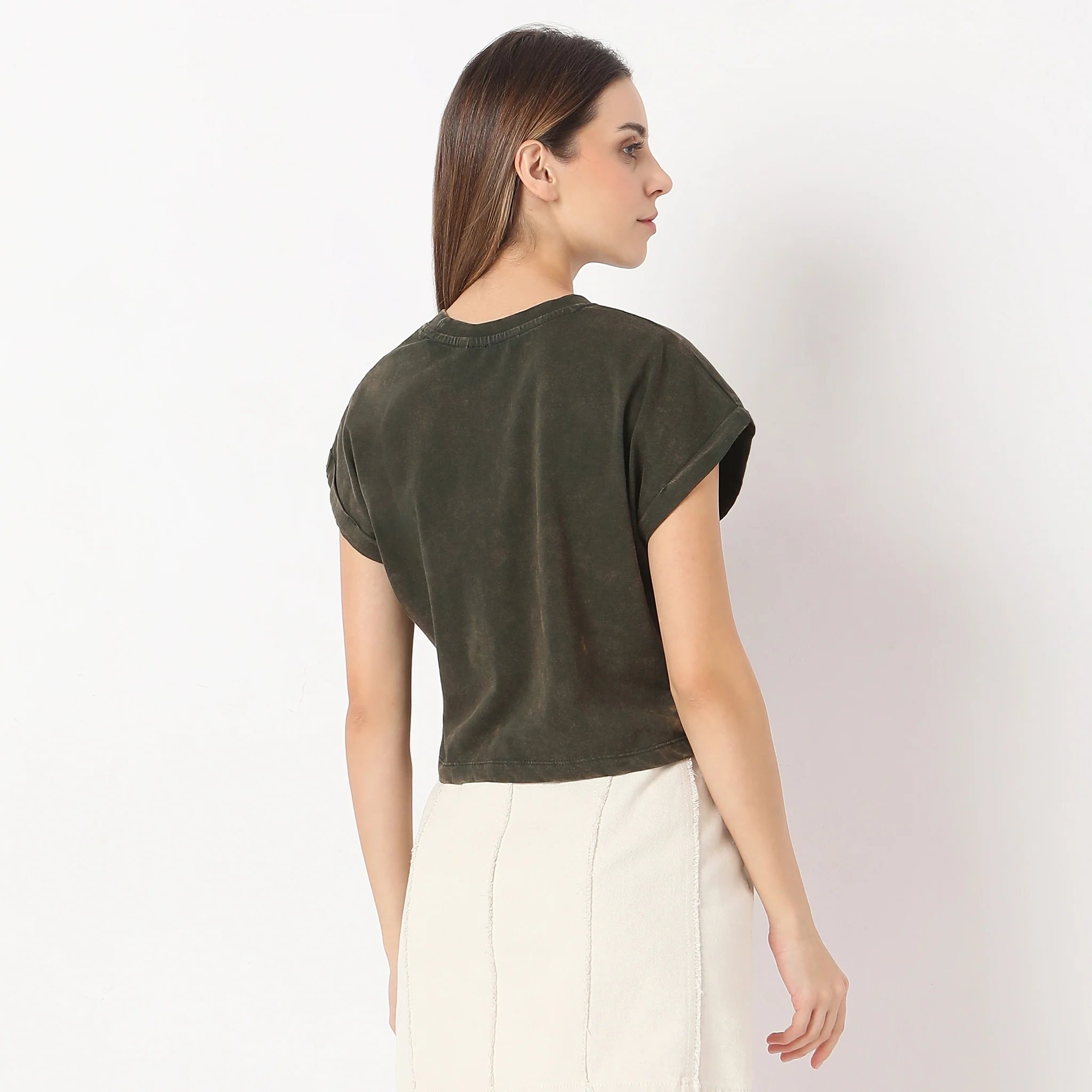 Boxy Fit Printed Dolman Sleeve T-Shirt - Image 3