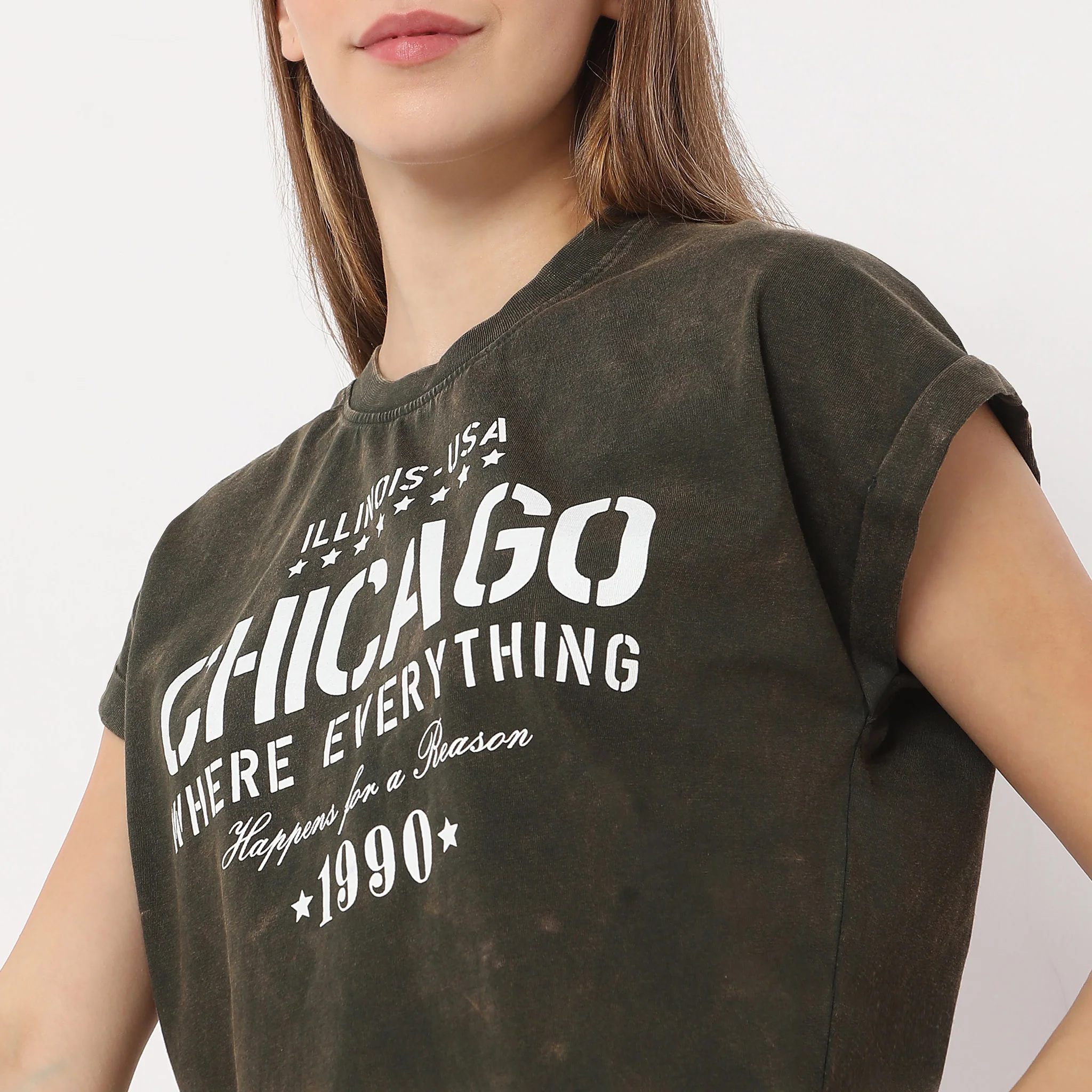 Boxy Fit Printed Dolman Sleeve T-Shirt - Image 6