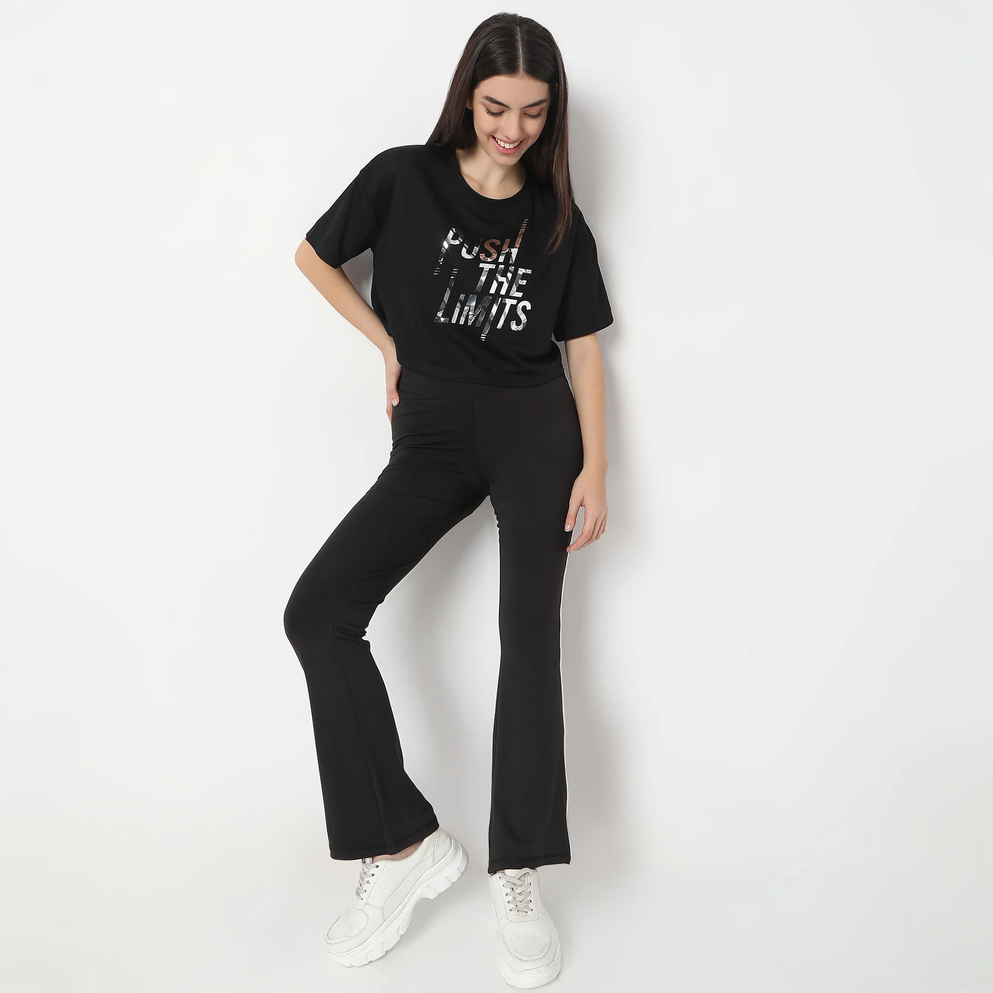 Boxy Fit Printed Short Sleeve Crop T-Shirt - Image 2