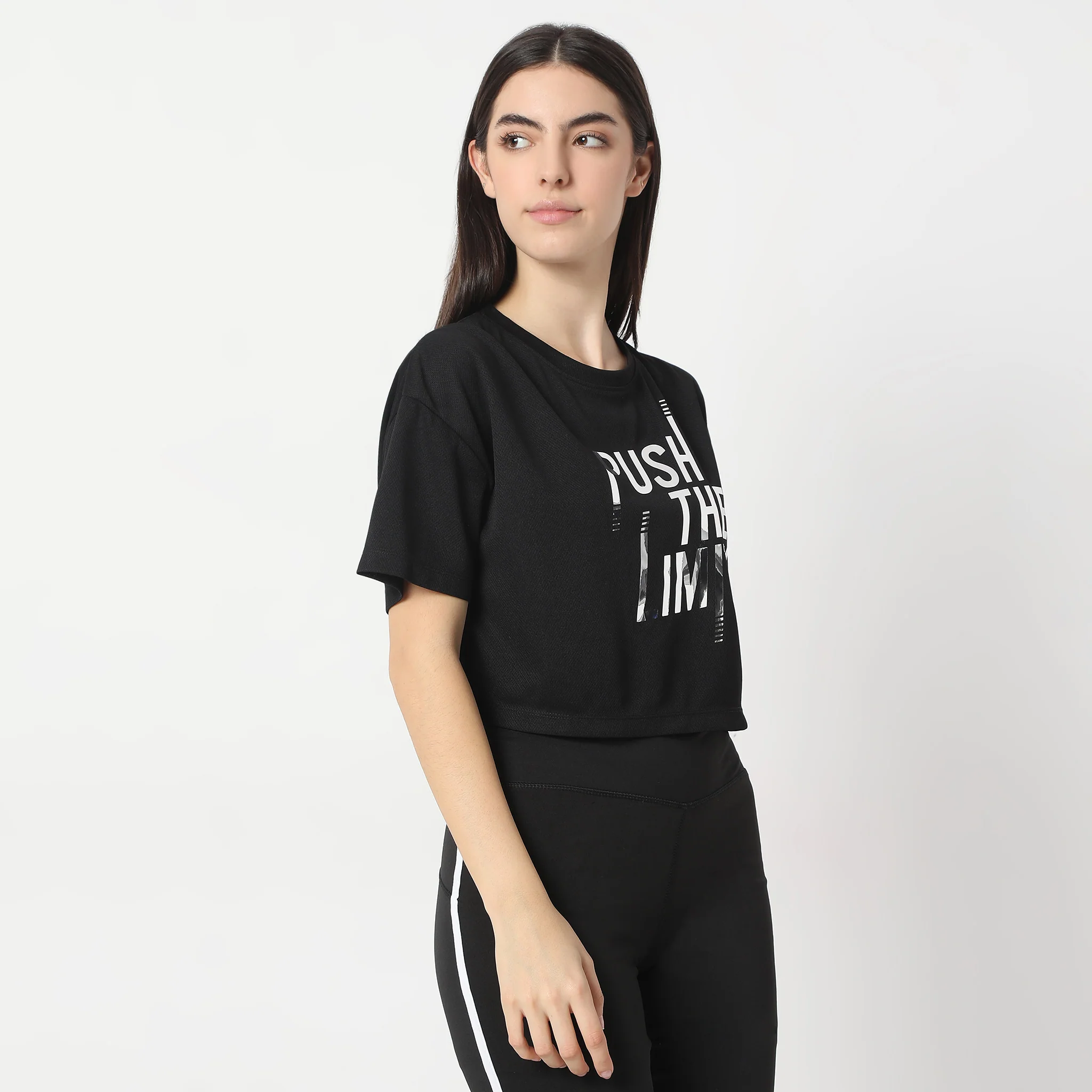 Boxy Fit Printed Short Sleeve Crop T-Shirt - Image 4