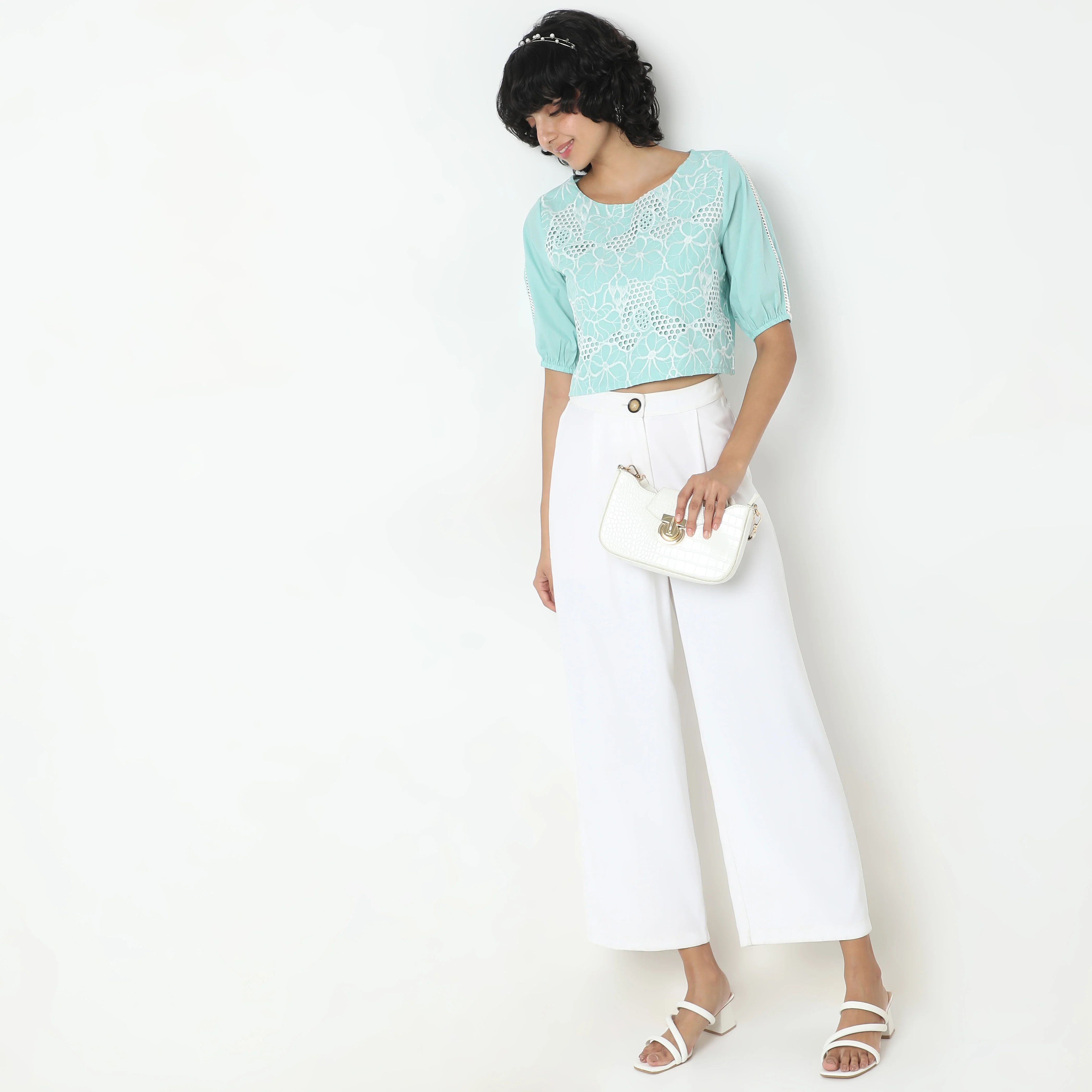 Boxy Fit Solid Crop Top - Image 2