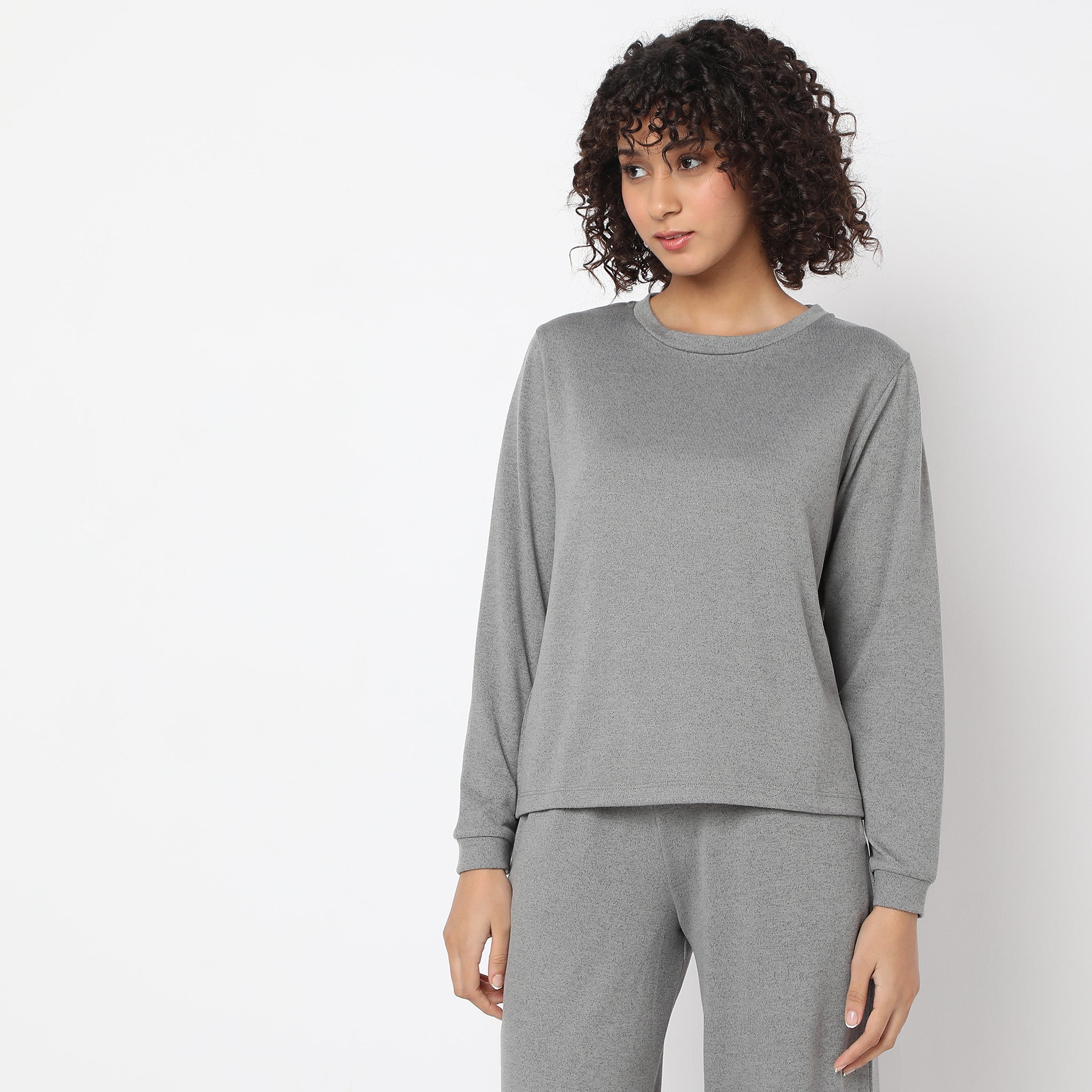 Boxy Fit Solid Lounge Top - Image 2