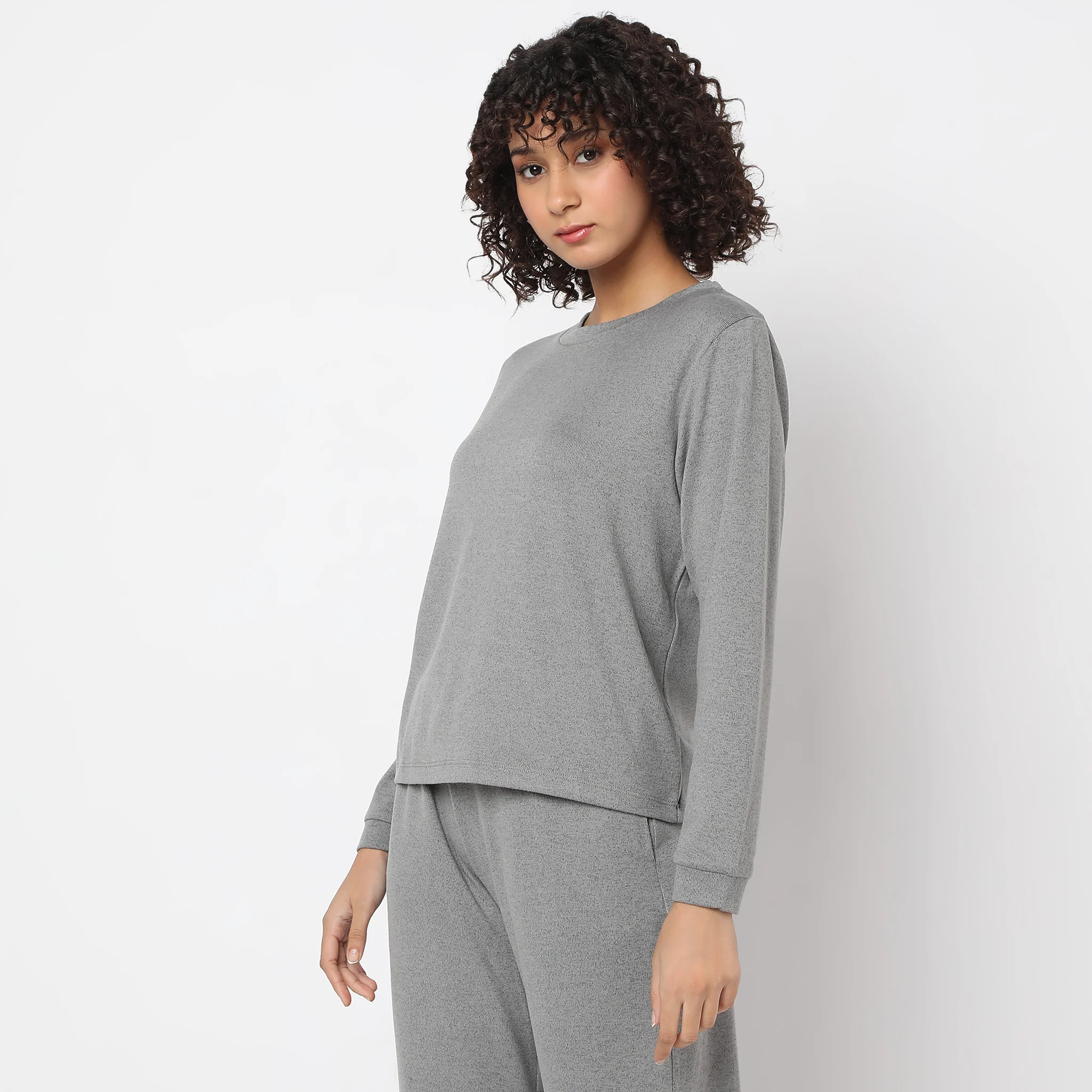 Boxy Fit Solid Lounge Top - Image 5