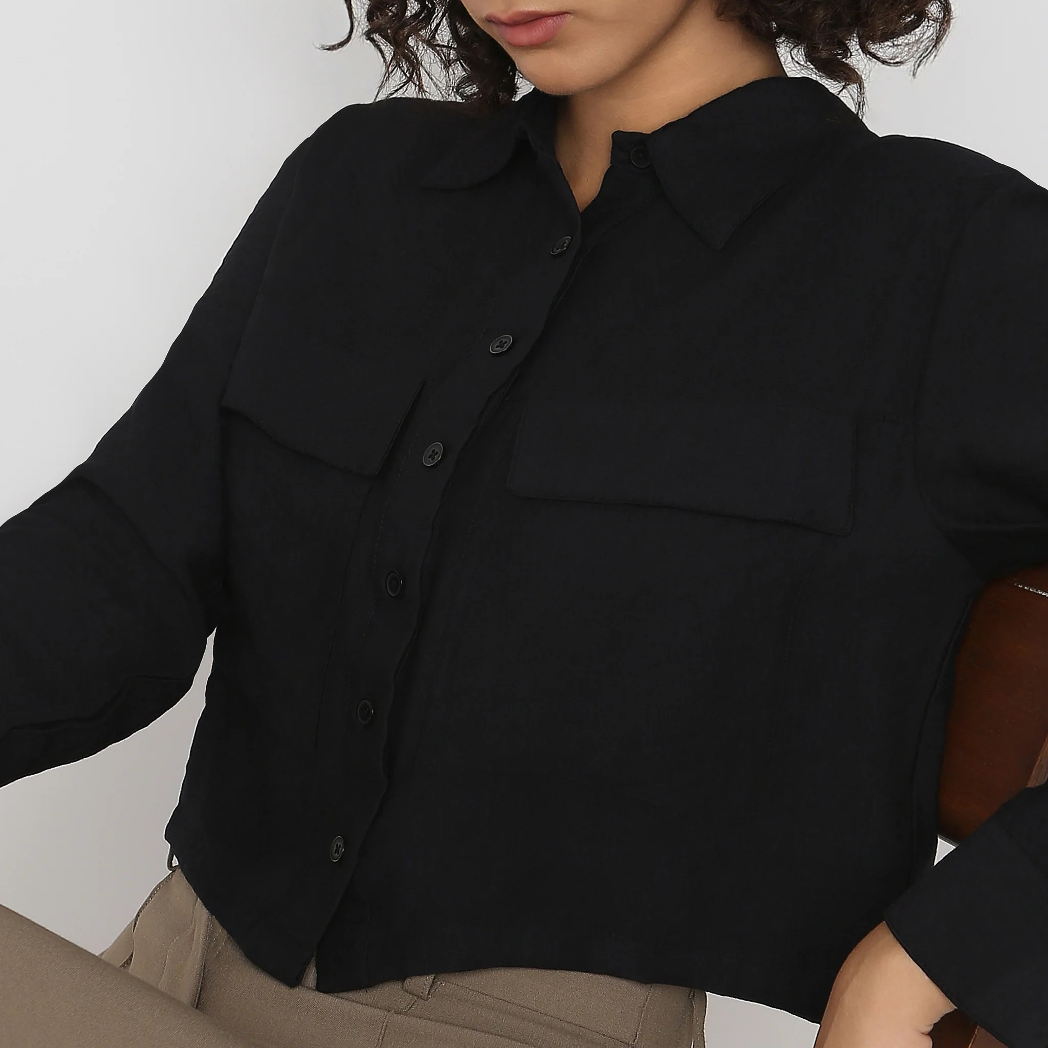 Boxy Fit Solid Shirt - Image 4