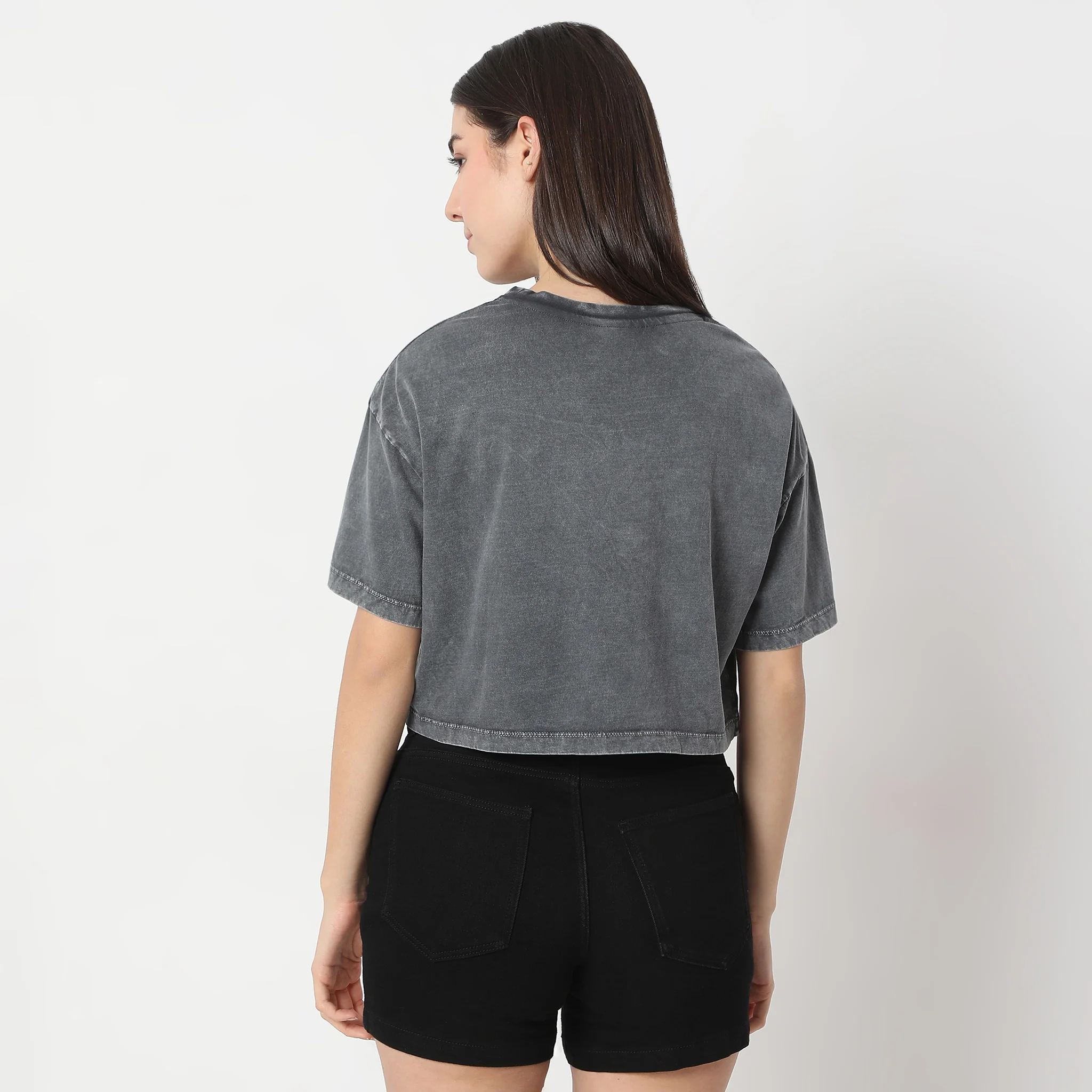 Boxy Fit Short Sleeve Crop T-Shirt - Image 3