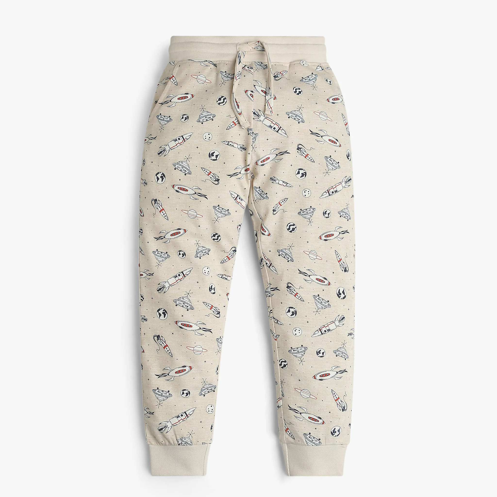 Boys All Over Print Crew Neck Full Sleeve Conversational Print T-Shirt With Track Pant Sleepwear Set - Image 4